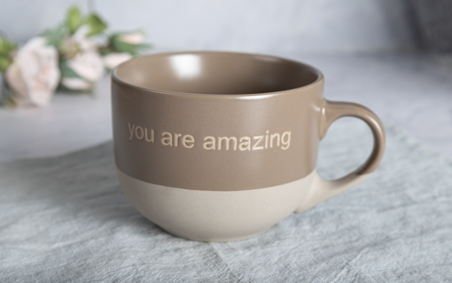 ​CHANGSHA HAPPY GO  Modern Colorful Stoneware Cup and Bowl Set with Positive Quotes and Smooth Dual-Tone Glazing |Dopamine Series Ceramics  |happygodinnerware.com