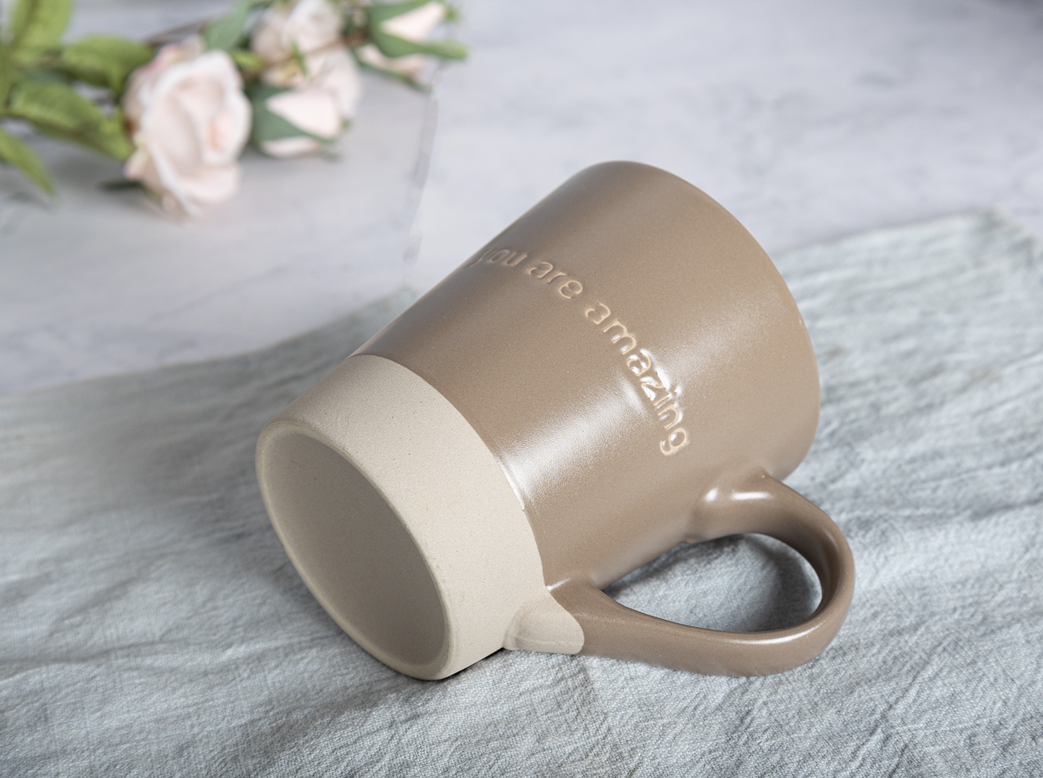 ​CHANGSHA HAPPY GO  Modern Colorful Stoneware Cup and Bowl Set with Positive Quotes and Smooth Dual-Tone Glazing |Dopamine Series Ceramics  |happygodinnerware.com