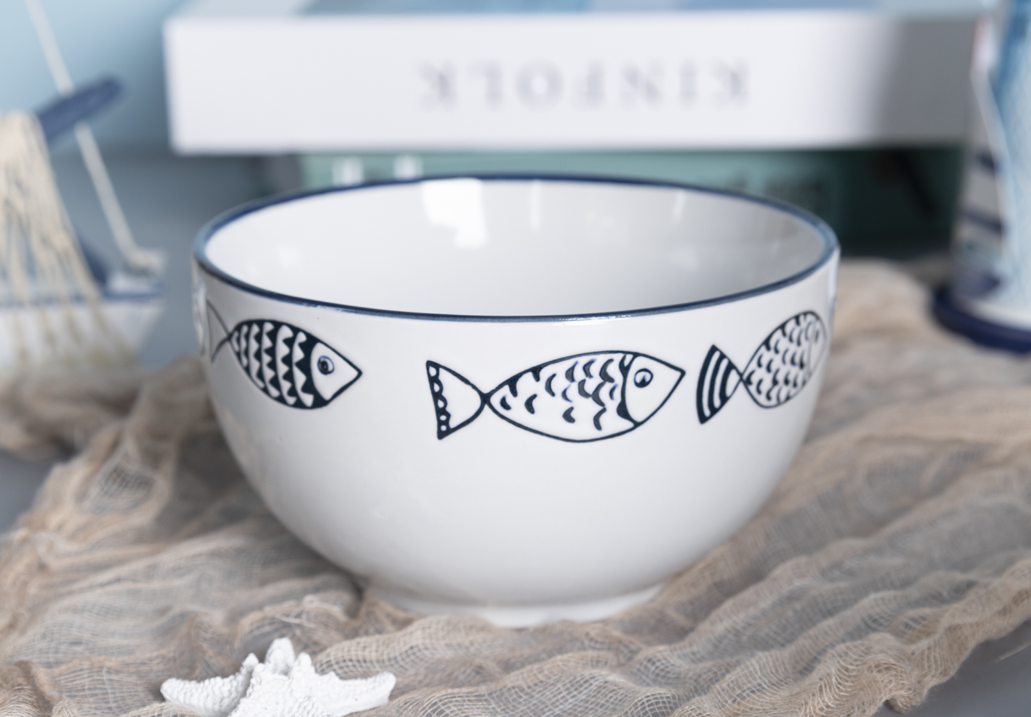 ​CHANGSHA HAPPY GO  Nautical Anchor Pattern Stoneware Mugs and Bowls Set  |Dopamine Series Ceramics  |happygodinnerware.com