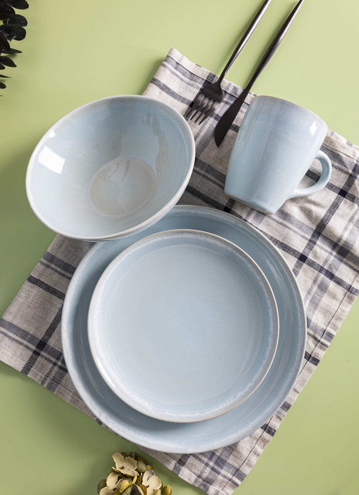 CHANGSHA HAPPY GO  Nature-Inspired Color Block Reactive Glaze Stoneware Dinnerware Set – Earthy Modern Tones Blending Sage |Dopamine Series Ceramics  |happygodinnerware.com