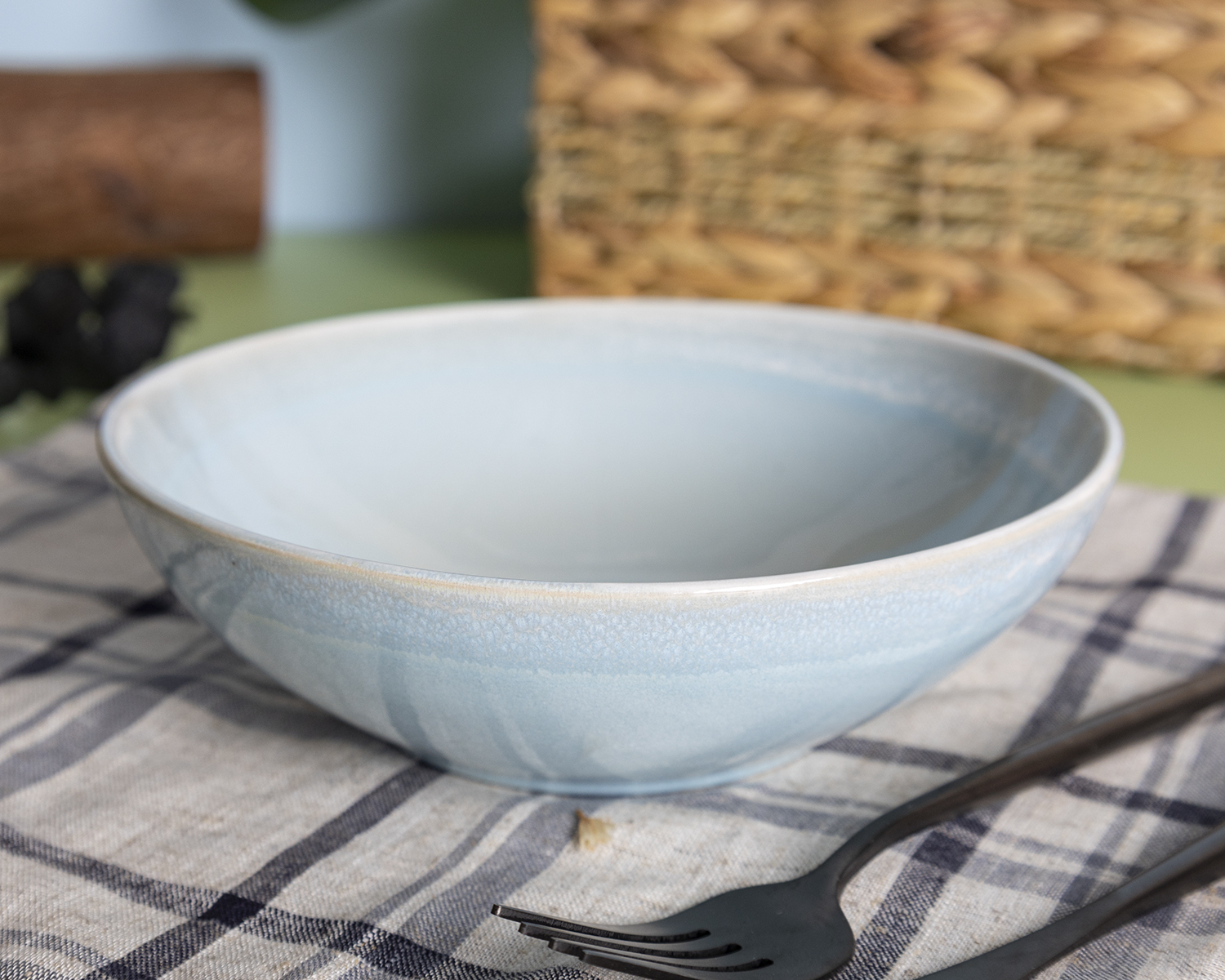 CHANGSHA HAPPY GO  Nature-Inspired Color Block Reactive Glaze Stoneware Dinnerware Set – Earthy Modern Tones Blending Sage |Dopamine Series Ceramics  |happygodinnerware.com