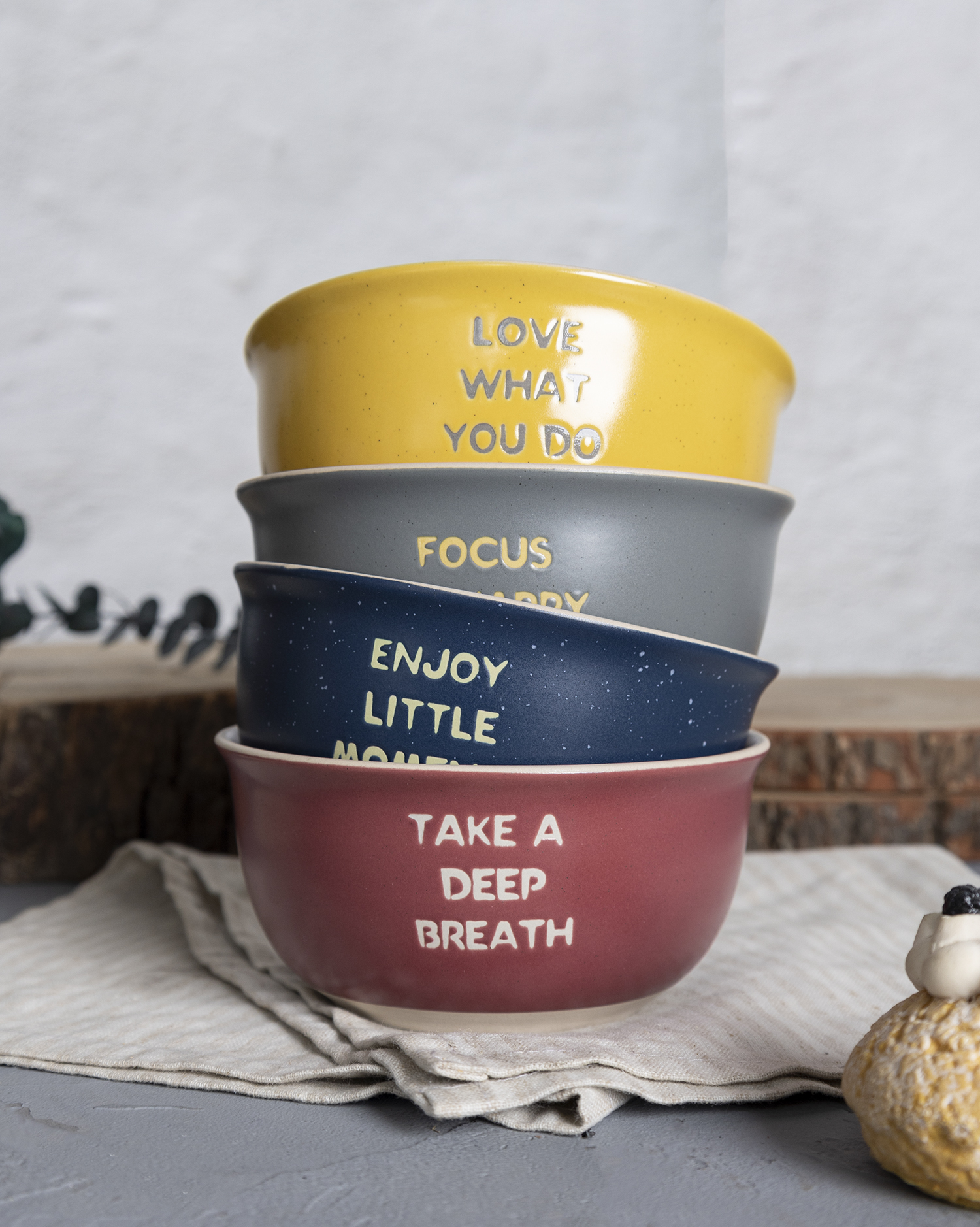 CHANGSHA HAPPY GO Inspirational Quote Ceramic Mug Set – Colorful Stoneware Coffee Cups with Uplifting Sayings and Gift Box|happygodinnerware.com