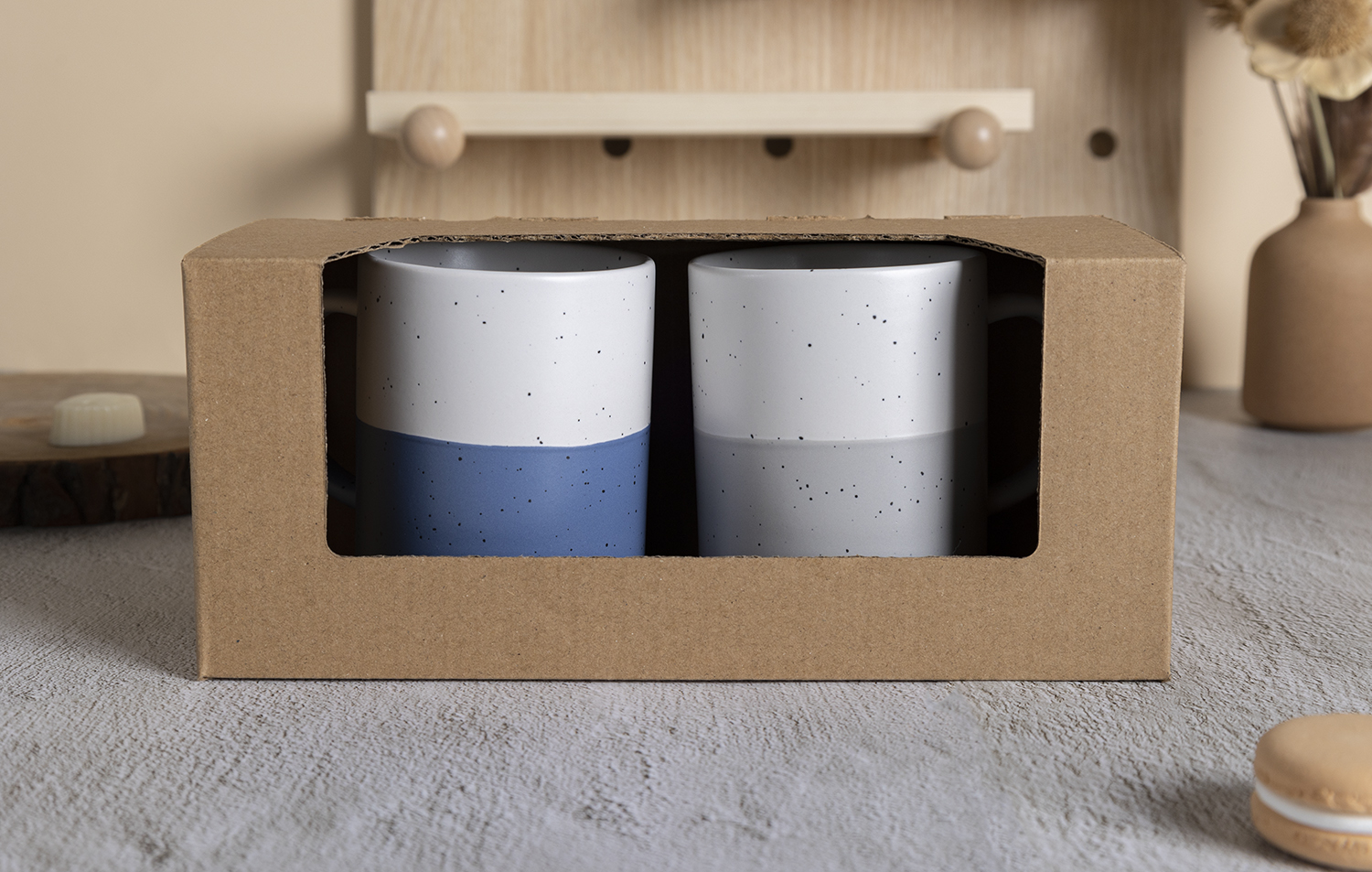 CHANGSHA HAPPY GO Minimalist Speckled Colorblock Ceramic Mug and Bowl Set – Nordic Style Coffee Cups with Gift Packaging|happygodinnerware.com