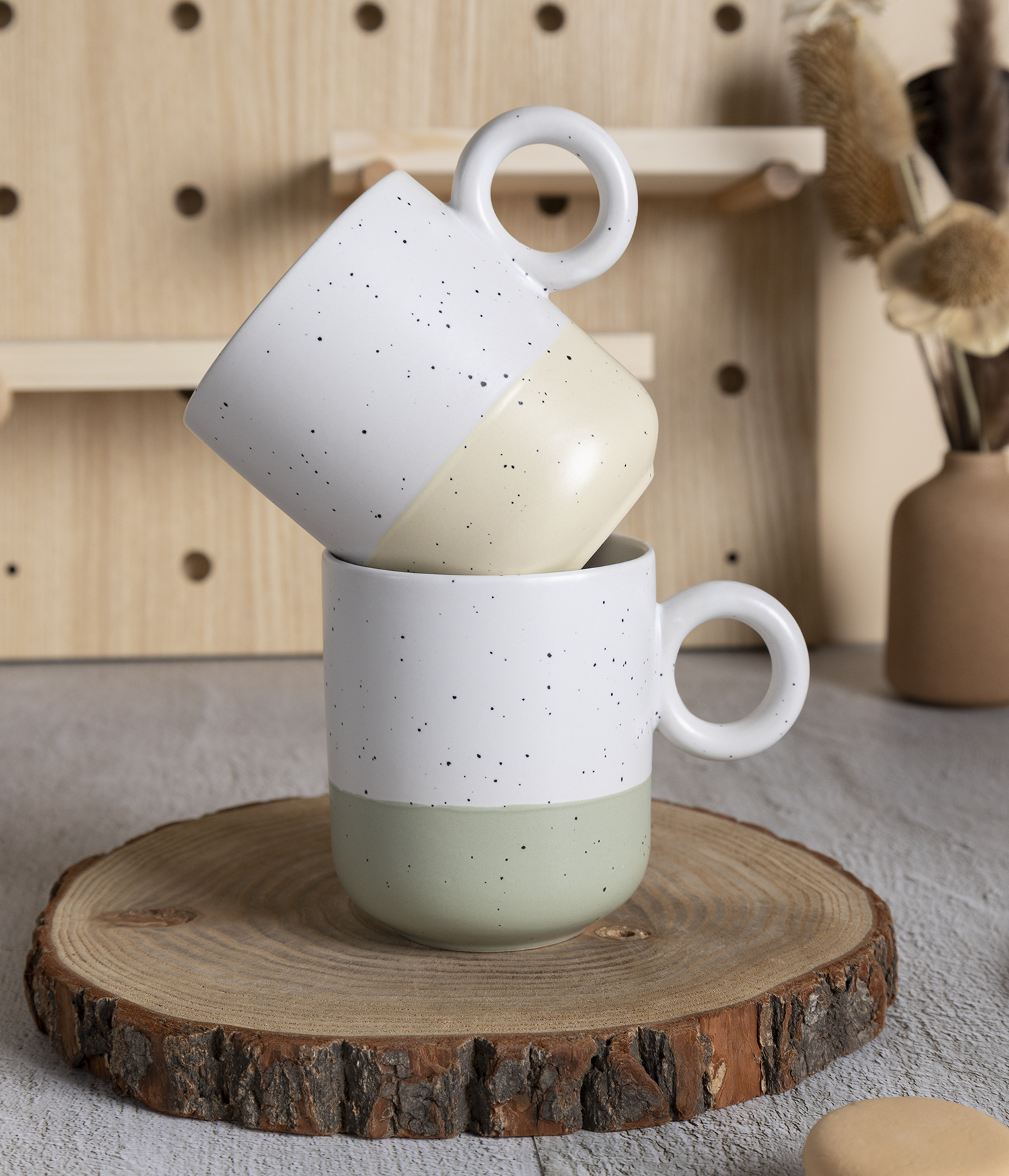 CHANGSHA HAPPY GO Minimalist Speckled Colorblock Ceramic Mug and Bowl Set – Nordic Style Coffee Cups with Gift Packaging|happygodinnerware.com