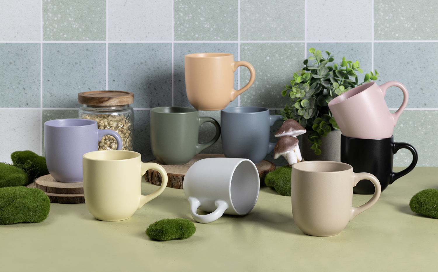CHANGSHA HAPPY GO Nordic Style Solid Color Ceramic Mug – Matte Finish Coffee Cup in Assorted Pastel Tones|happygodinnerware.com