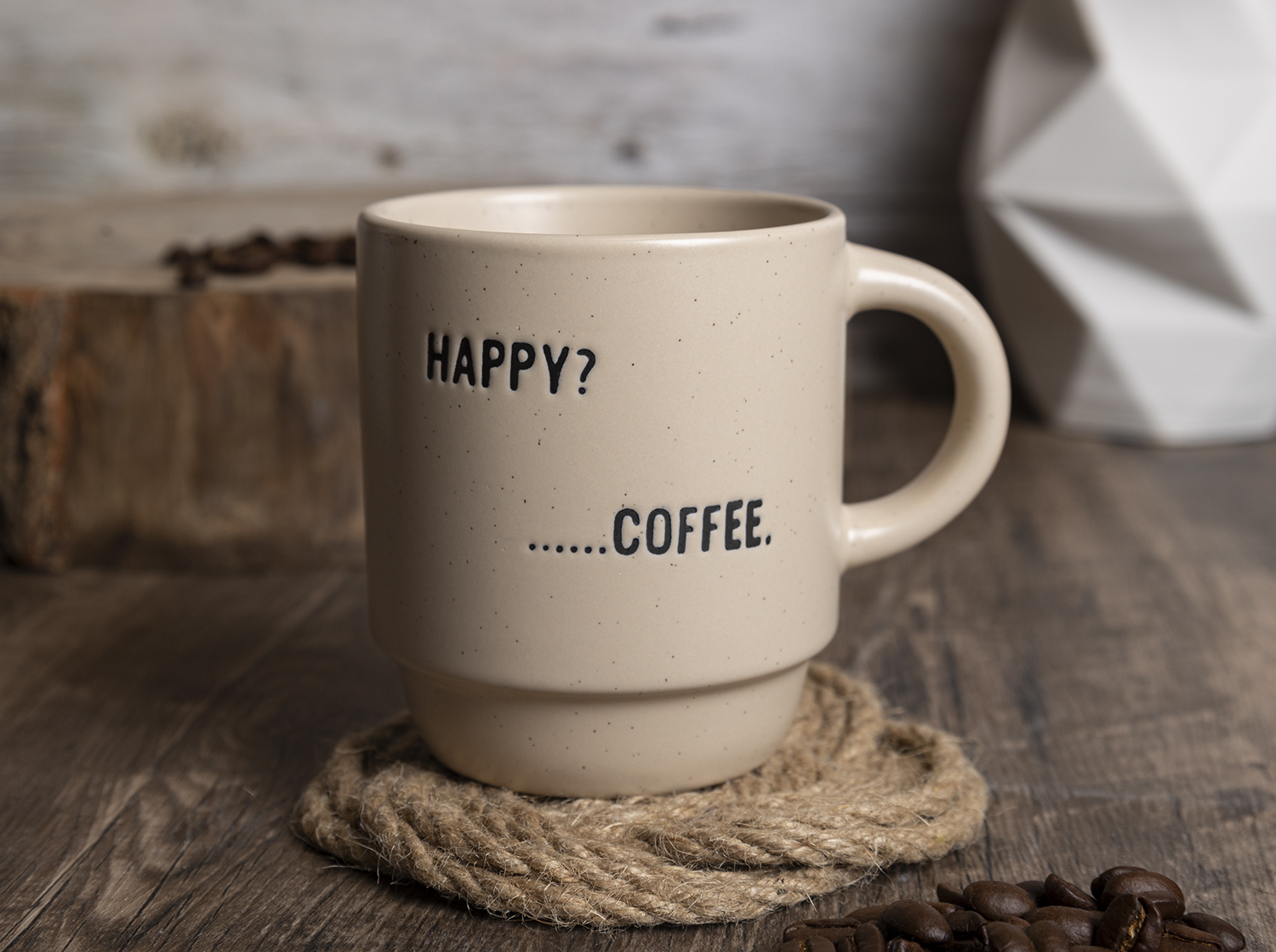 CHANGSHA HAPPY GO Mood Quote Ceramic Coffee Mug Set – Funny Printed Stackable Cups for Everyday Brew in Earthy Tones|happygodinnerware.com