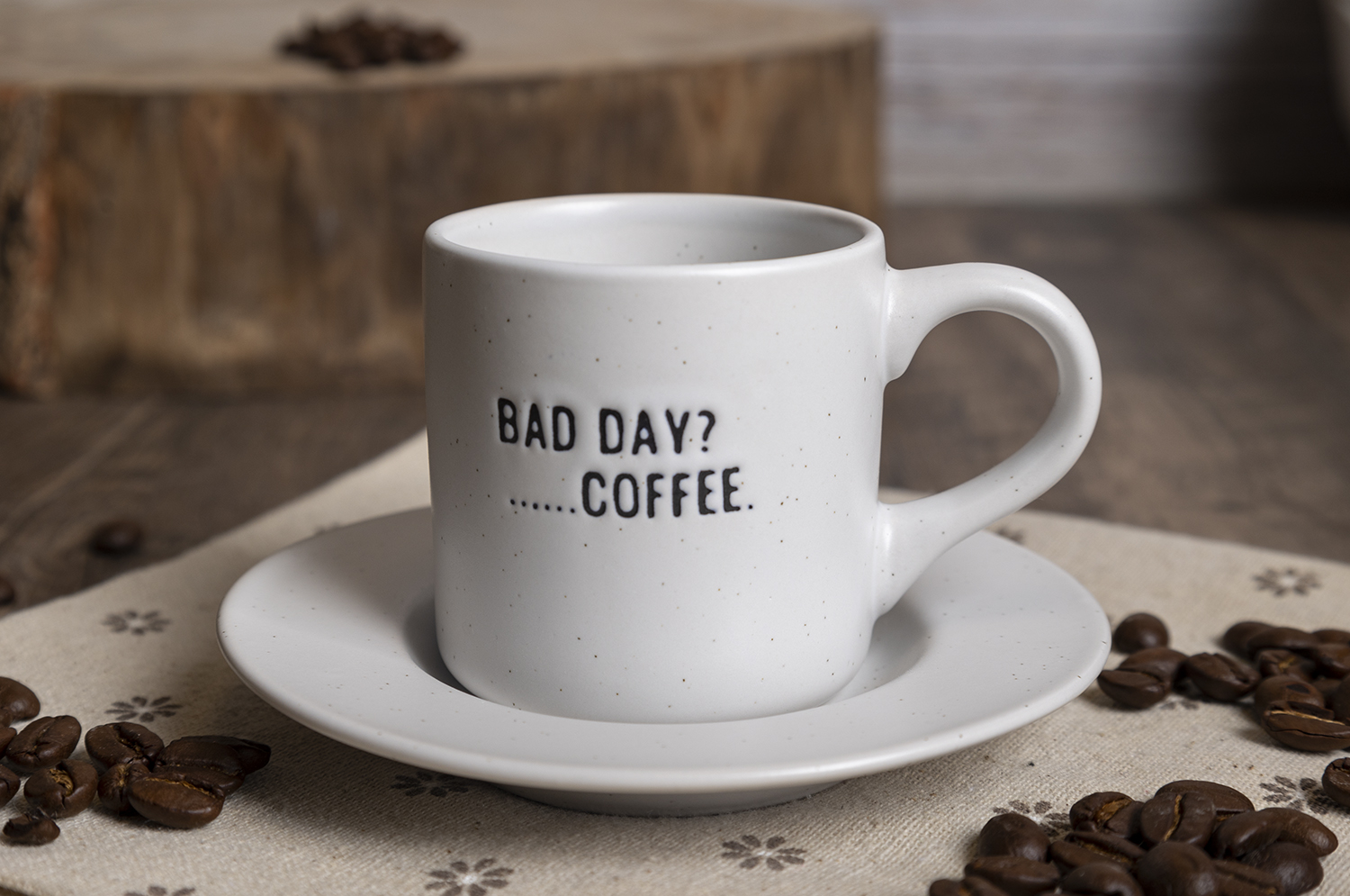 CHANGSHA HAPPY GO Mood Quote Ceramic Coffee Mug Set – Funny Printed Stackable Cups for Everyday Brew in Earthy Tones|happygodinnerware.com