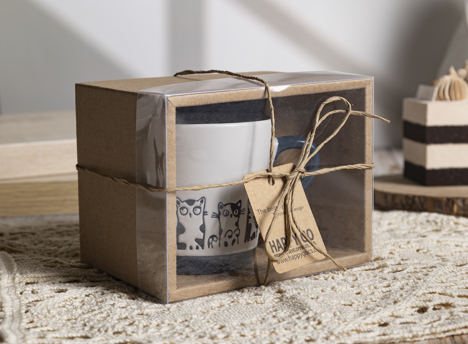 CHANGSHA HAPPY GO Cartoon Cat & Dog Print Ceramic Mug and Bowl Set – Stackable Coffee Cups with Gift Packaging for Pet Lovers|happygodinnerware.com