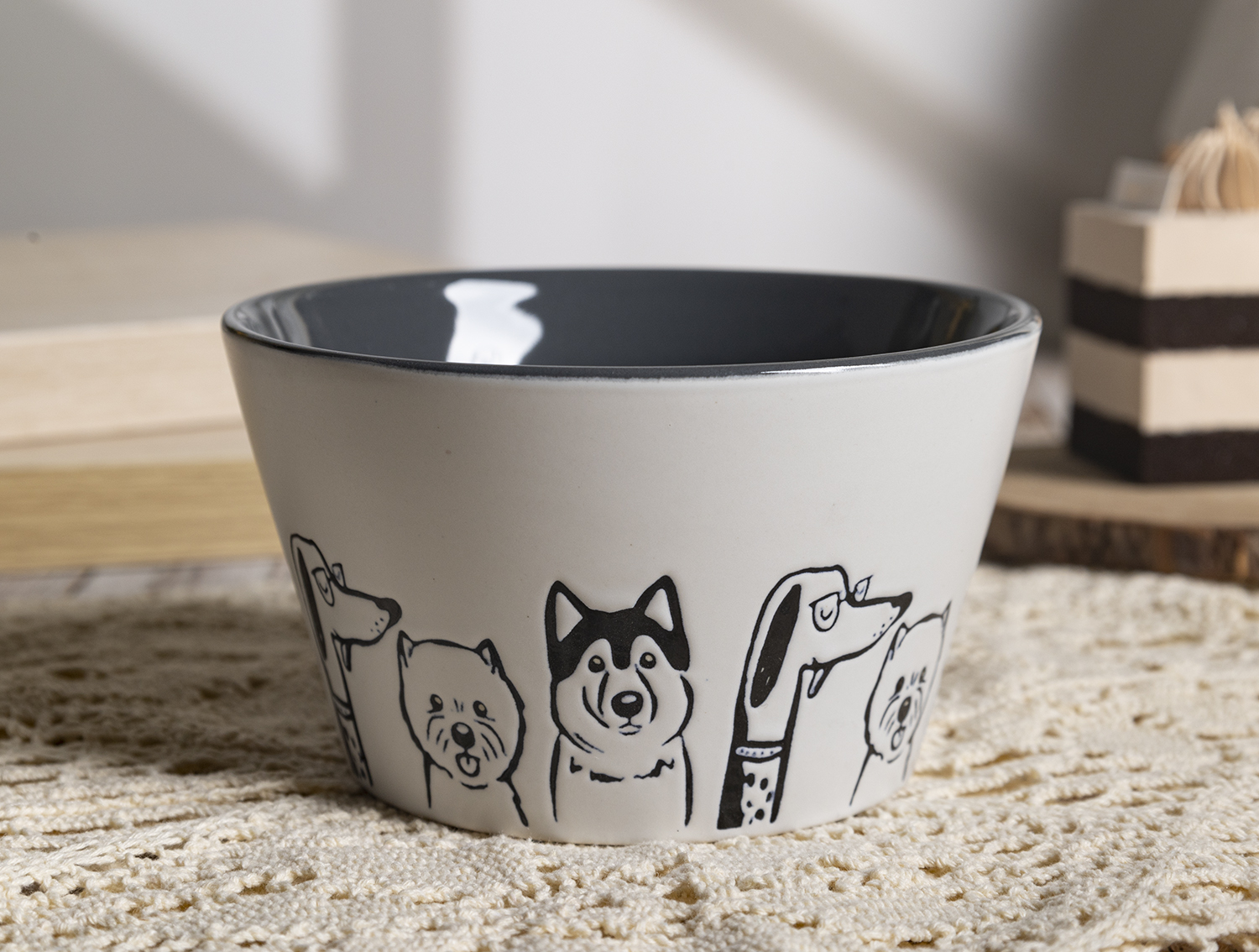 CHANGSHA HAPPY GO Cartoon Cat & Dog Print Ceramic Mug and Bowl Set – Stackable Coffee Cups with Gift Packaging for Pet Lovers|happygodinnerware.com
