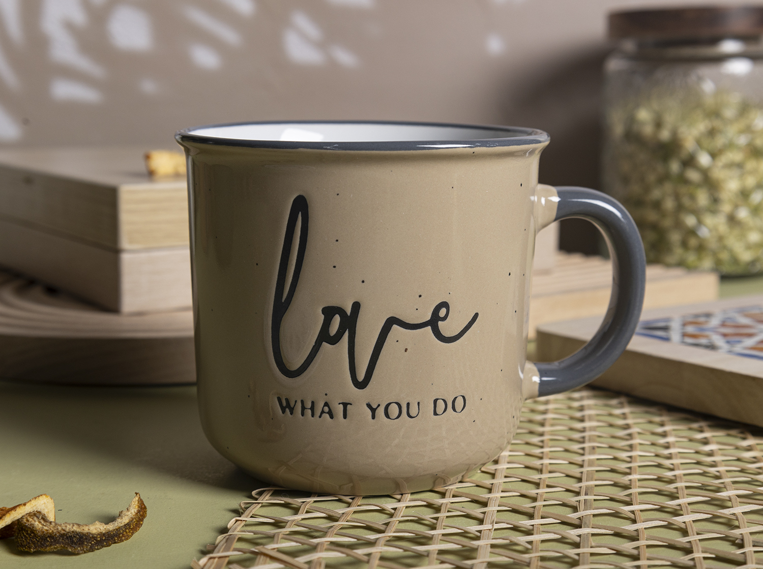 CHANGSHA HAPPY GO Inspirational Script Ceramic Mug and Bowl Set – Vintage Rim Coffee Cups with Love & Life Quotes|happygodinnerware.com
