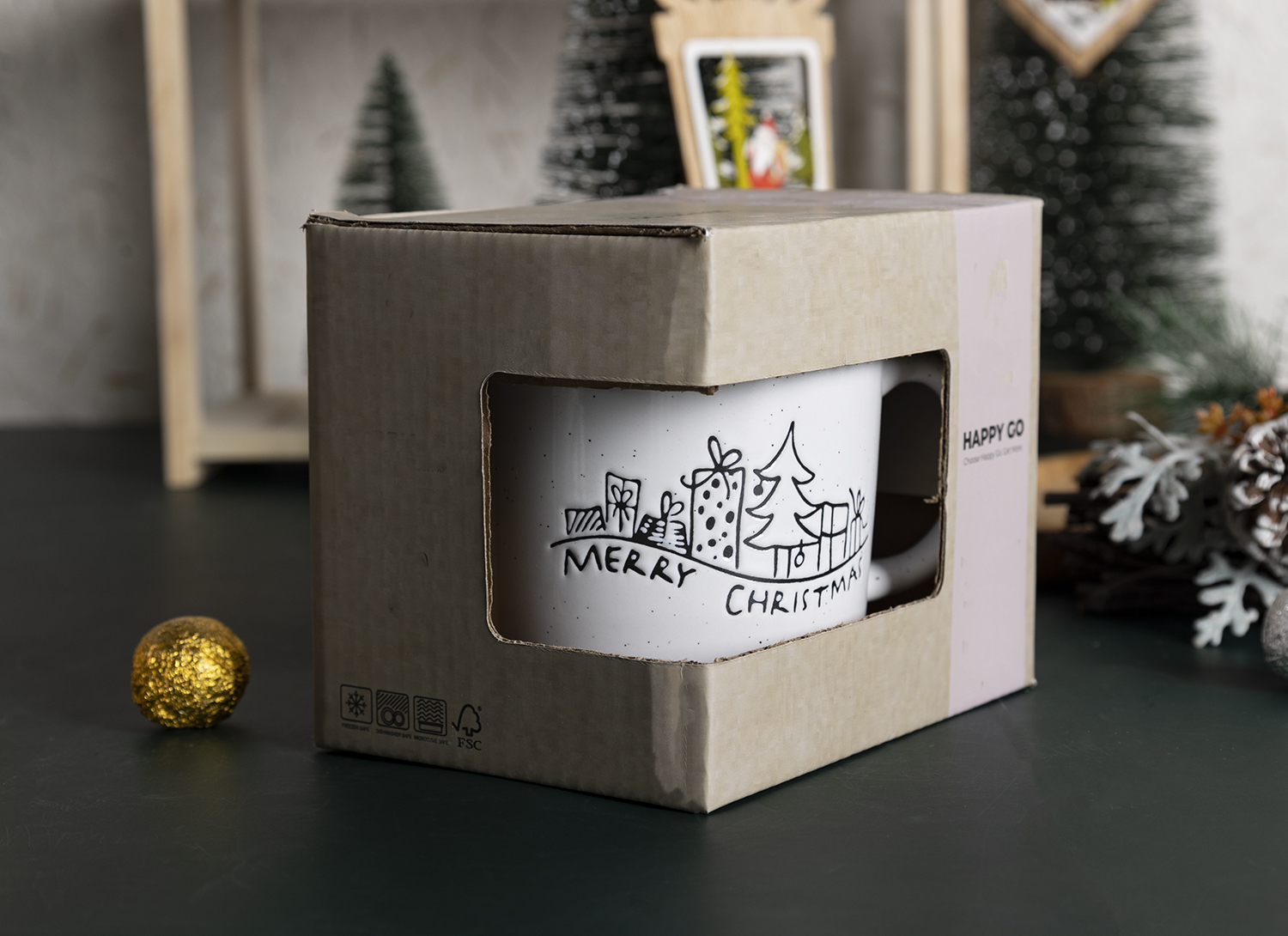 CHANGSHA HAPPY GO Christmas Holiday Ceramic Mug and Bowl Set – Festive Tree & Quote Designs for Winter Gifting|happygodinnerware.com