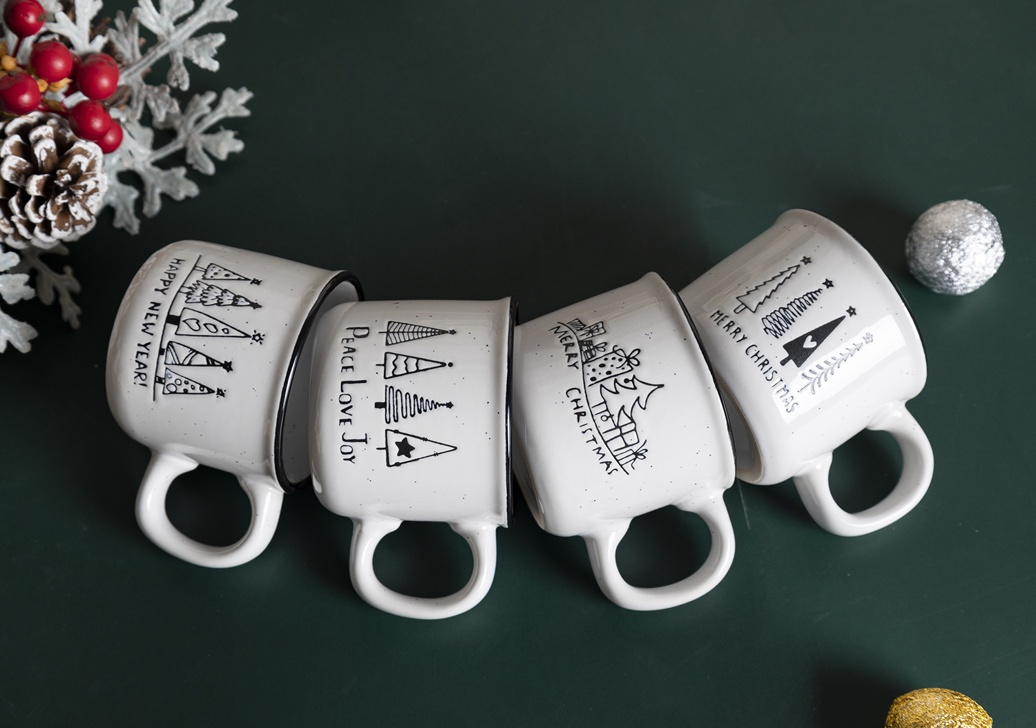 CHANGSHA HAPPY GO Christmas Holiday Ceramic Mug and Bowl Set – Festive Tree & Quote Designs for Winter Gifting|happygodinnerware.com
