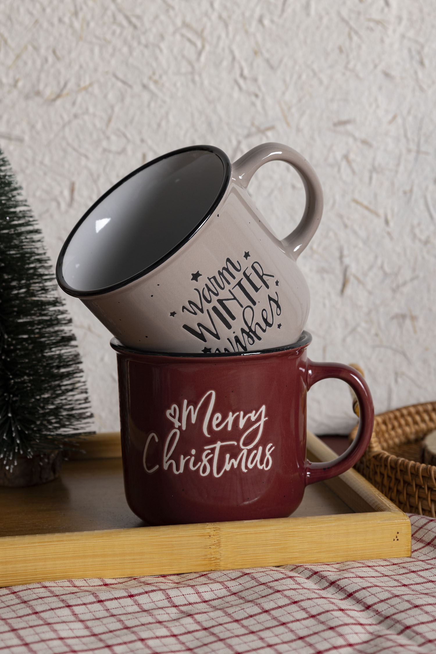 CHANGSHA HAPPY GO Holiday Quote Ceramic Mug and Bowl Set – Christmas & Winter-Themed Enamel Style Cups for Festive Gifting|happygodinnerware.com