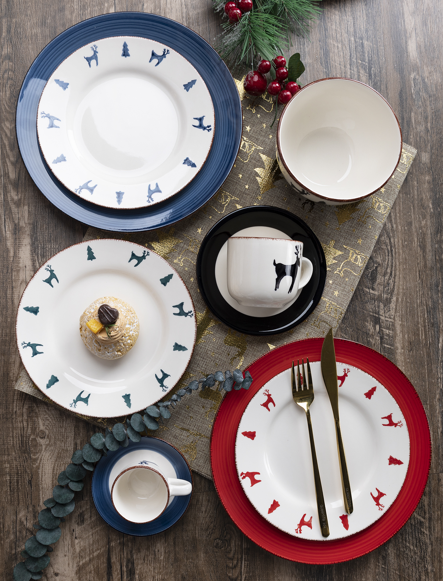 CHANGSHA HAPPY GO Autumn Inspired Orange Tone Handpainted Fine Earthenware Dinnerware Set with Bold Stripes and Natural Texture  |happygodinnerware.com
