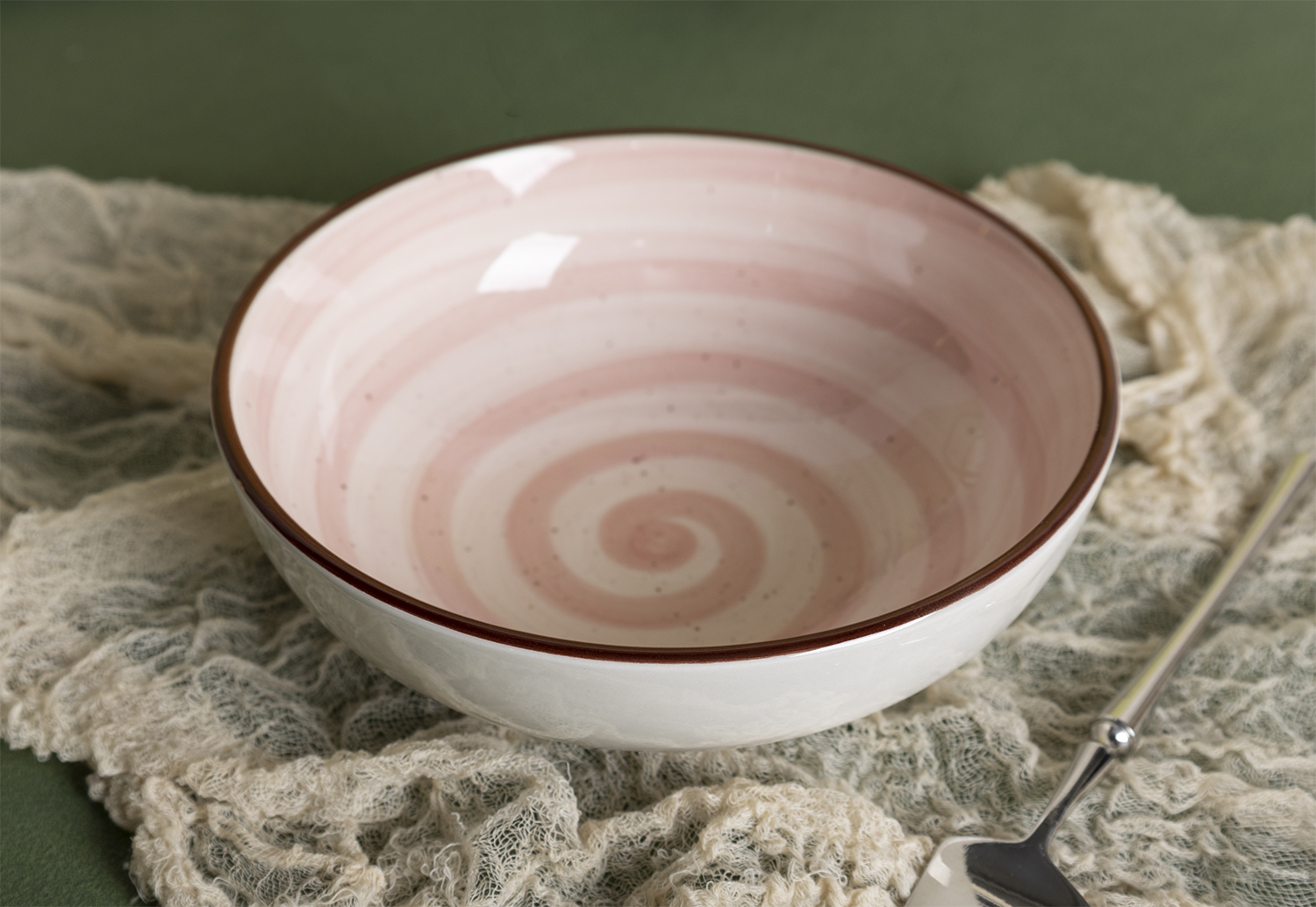 CHANGSHA HAPPY GO Fine Earthware Dinnerware Set with Sweet Pastel Gradient Hand-Painted Lines and Gentle Color Transitions  |happygodinnerware.com