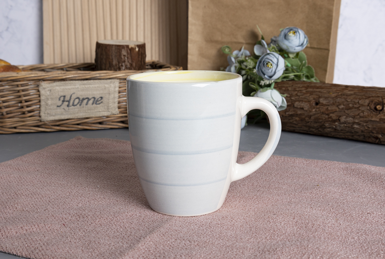 CHANGSHA HAPPY GO Fine Earthware Fresh Light Green Tone Hand-Painted Dinnerware Set with Subtle Linear Detailing  |happygodinnerware.com