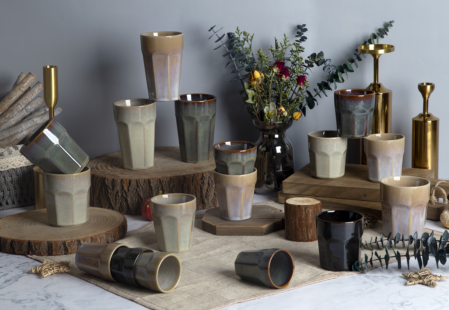 CHANGSHA HAPPY GO Reactive Glaze Stoneware with Embossed Design |happygodinnerware.com
