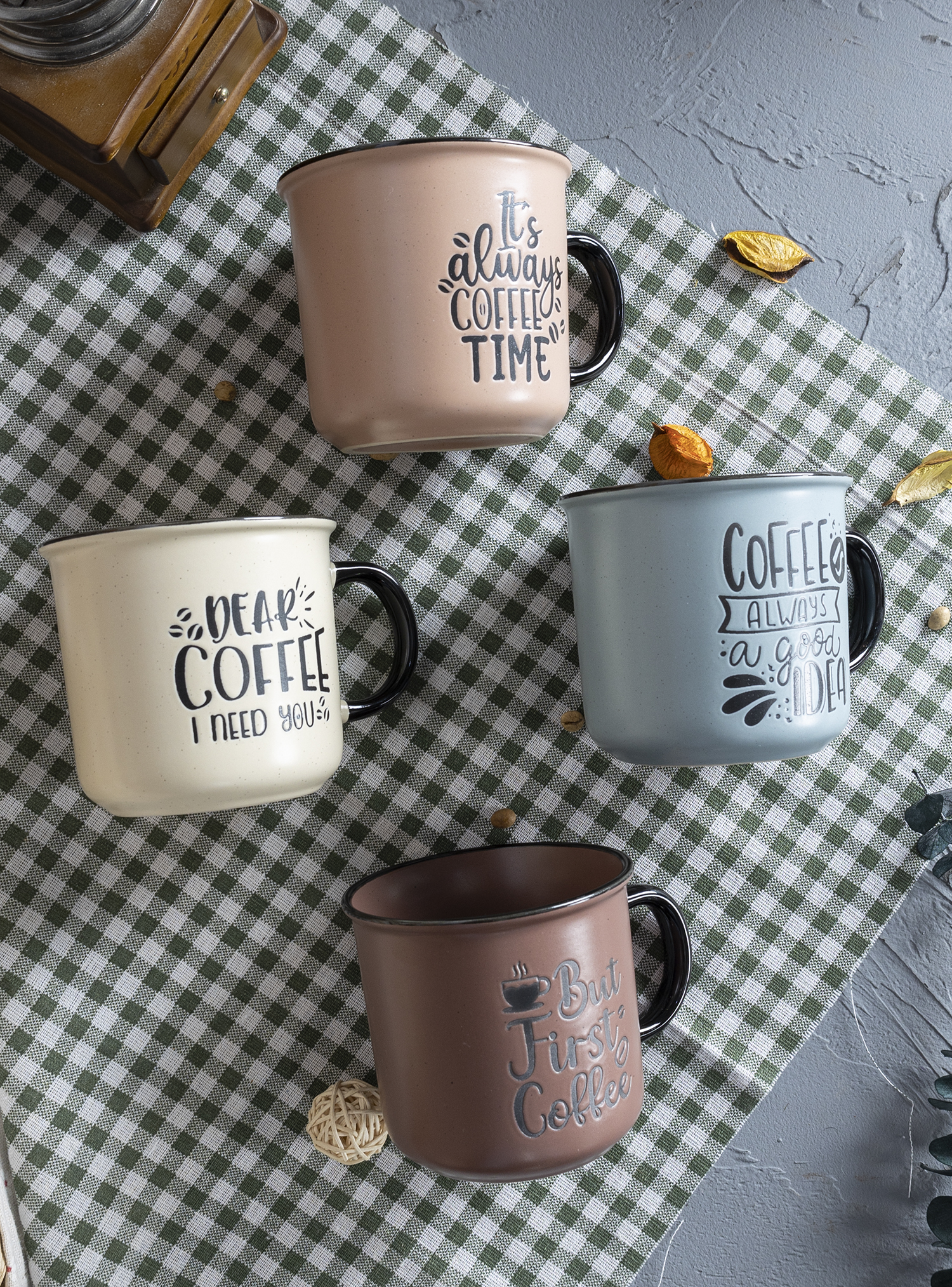 ​CHANGSHA HAPPY GO  Vintage Color Glazed Stoneware Coffee Mugs with Inspirational Quotes |Dopamine Series Ceramics  |happygodinnerware.com