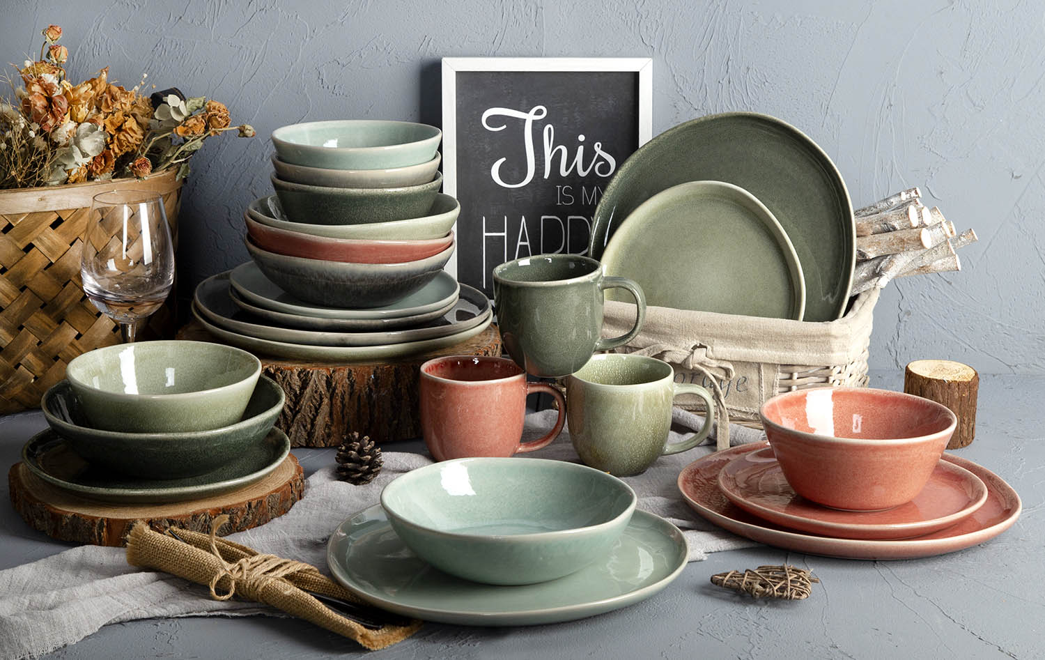 CHANGSHA HAPPY GO Rustic Horizon – Reactive Glaze Stoneware Collection | happygodinnerware.com