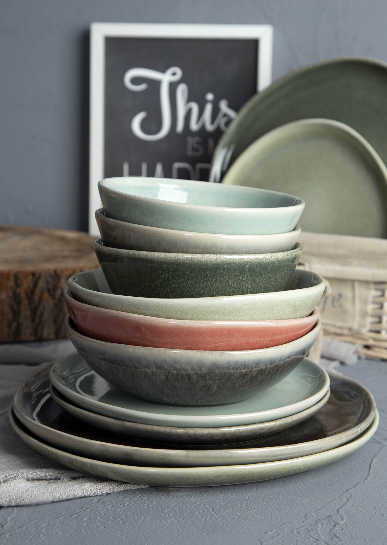 CHANGSHA HAPPY GO Rustic Horizon – Reactive Glaze Stoneware Collection | happygodinnerware.com