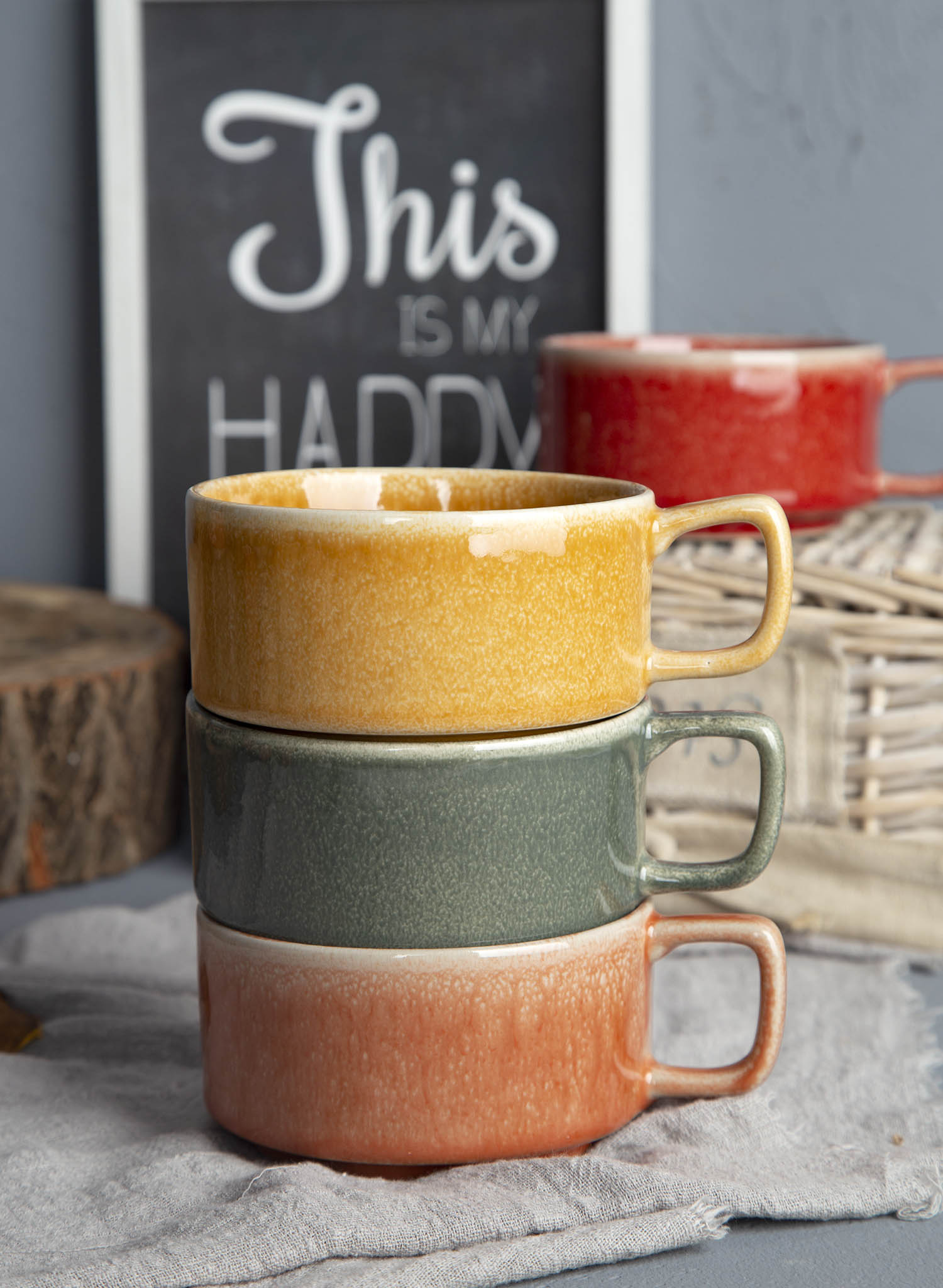 CHANGSHA HAPPY GO Color Therapy – Bright Reactive Glaze Mug & Bowl Set | Dopamine Series Ceramics | happygodinnerware.com