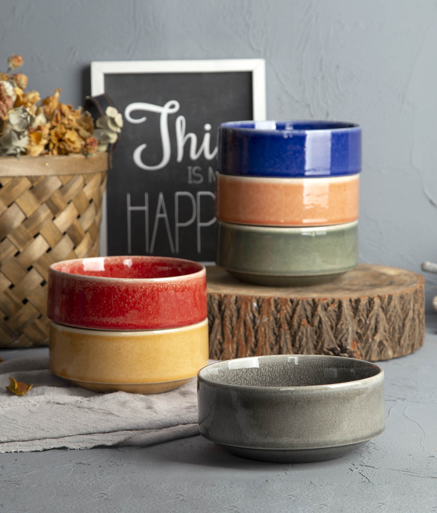 CHANGSHA HAPPY GO Color Therapy – Bright Reactive Glaze Mug & Bowl Set | Dopamine Series Ceramics | happygodinnerware.com