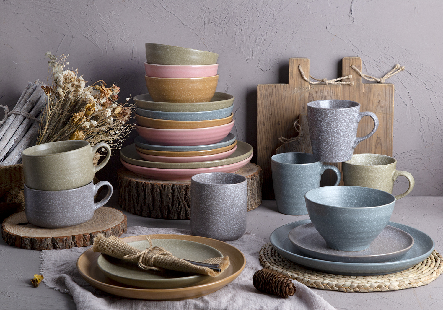 CHANGSHA HAPPY GO Soft-Tone Reactive Glaze Nordic Dinner Set | happygodinnerware.com