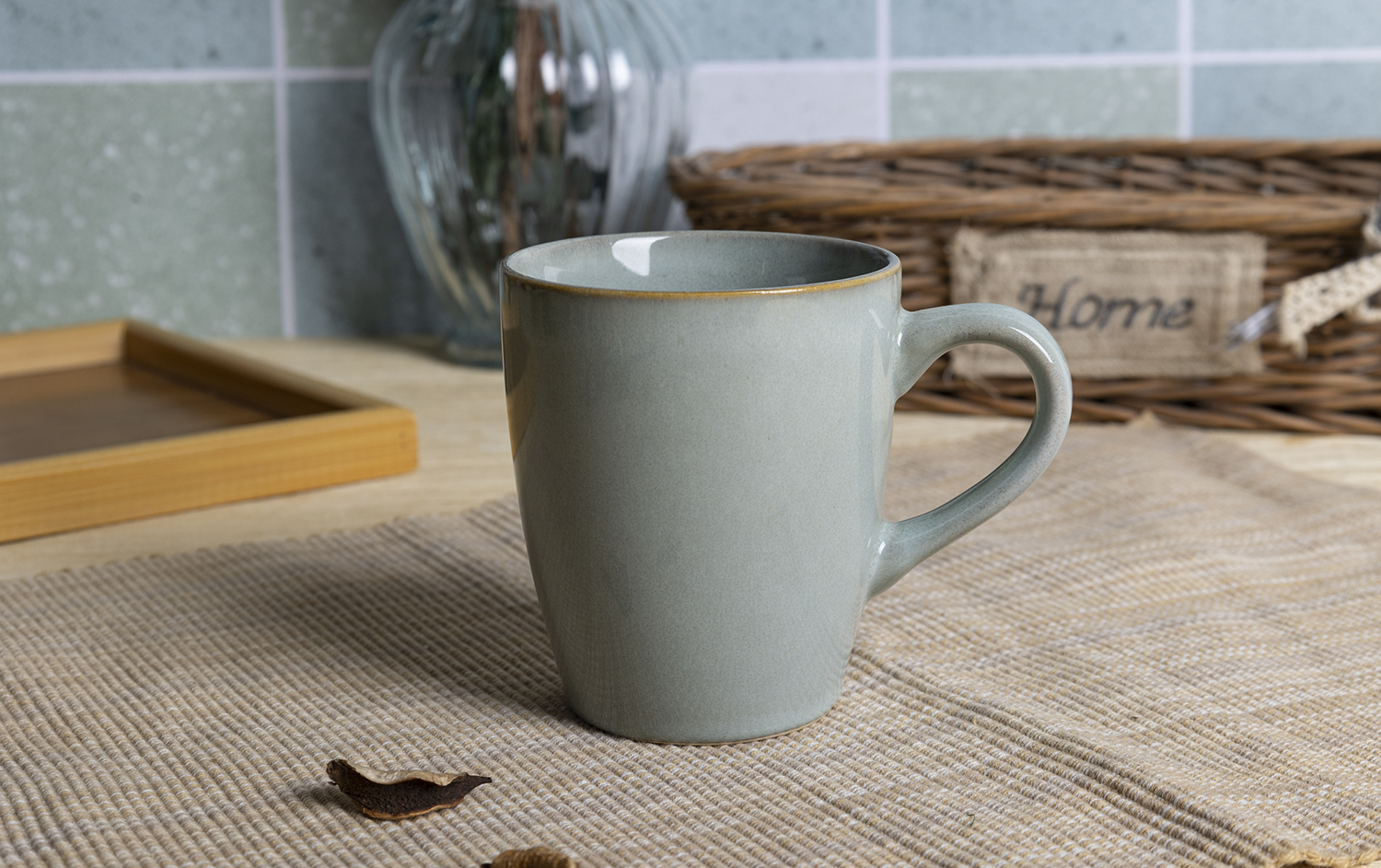 CHANGSHA HAPPY GO Soft Green Reactive Glaze Stoneware Set – Nordic Countryside Style | happygodinnerware.com