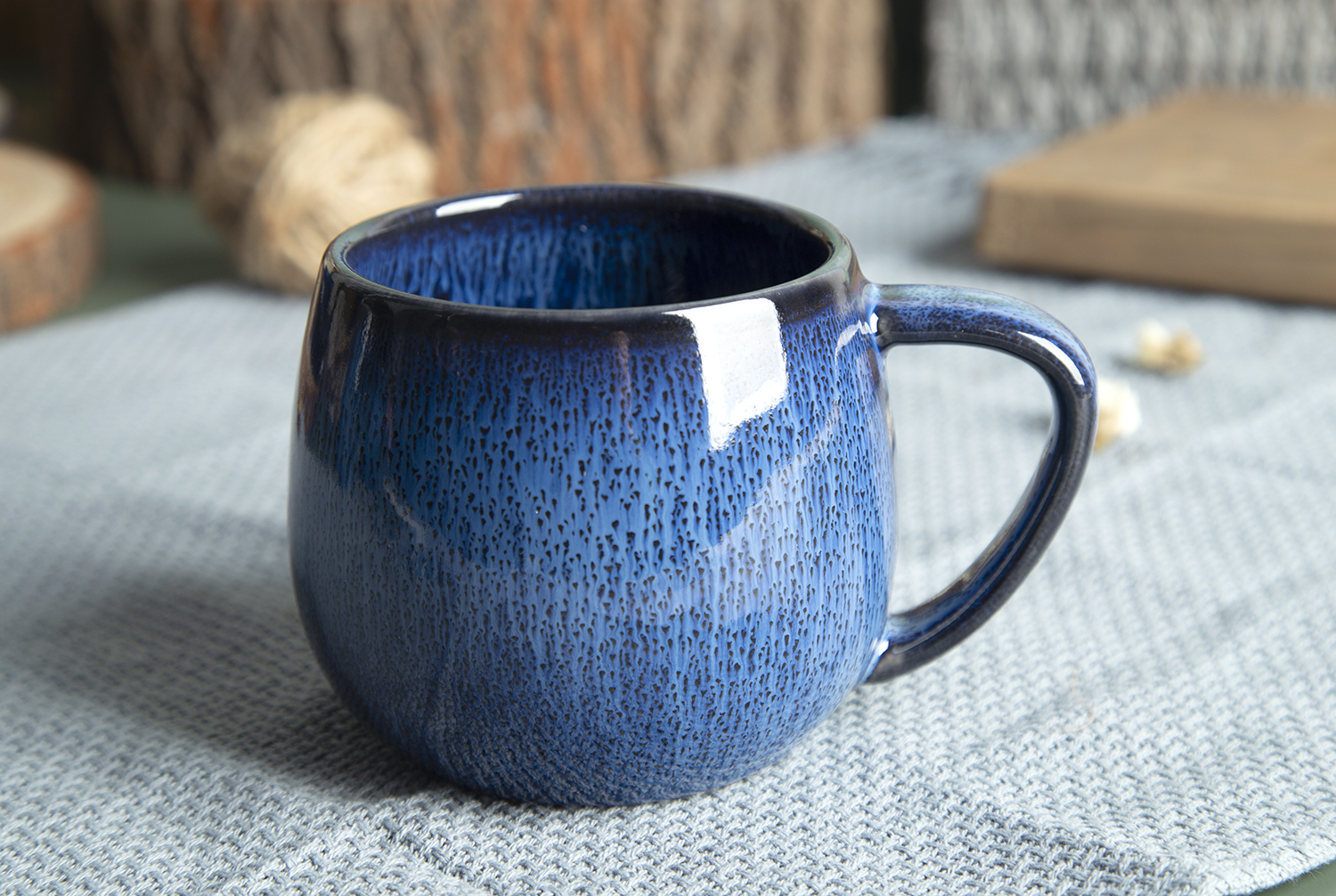CHANGSHA HAPPY GO Deep Blue Reactive Glaze Stoneware Dinnerware Set |happygodinnerware.com