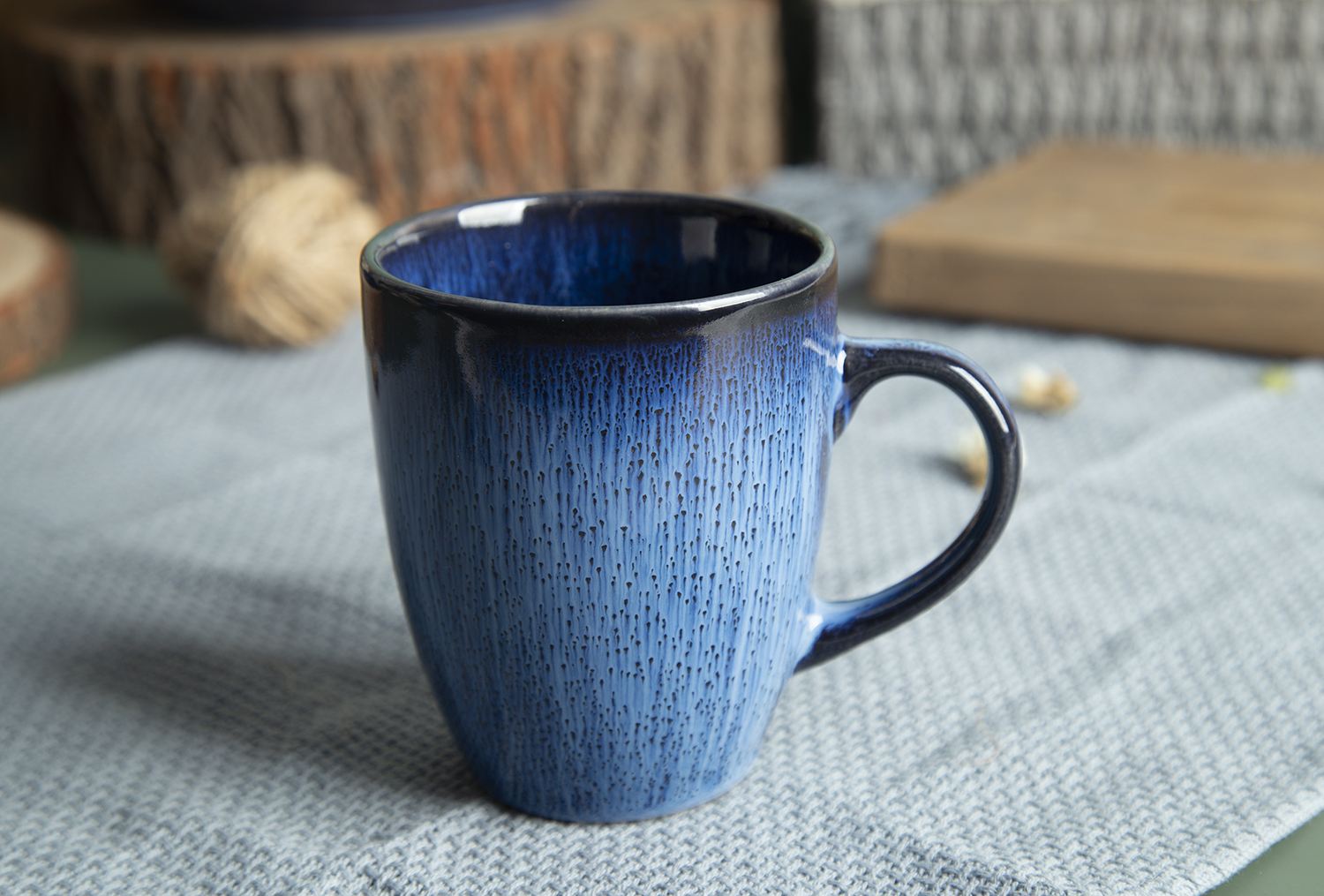 CHANGSHA HAPPY GO Deep Blue Reactive Glaze Stoneware Dinnerware Set |happygodinnerware.com