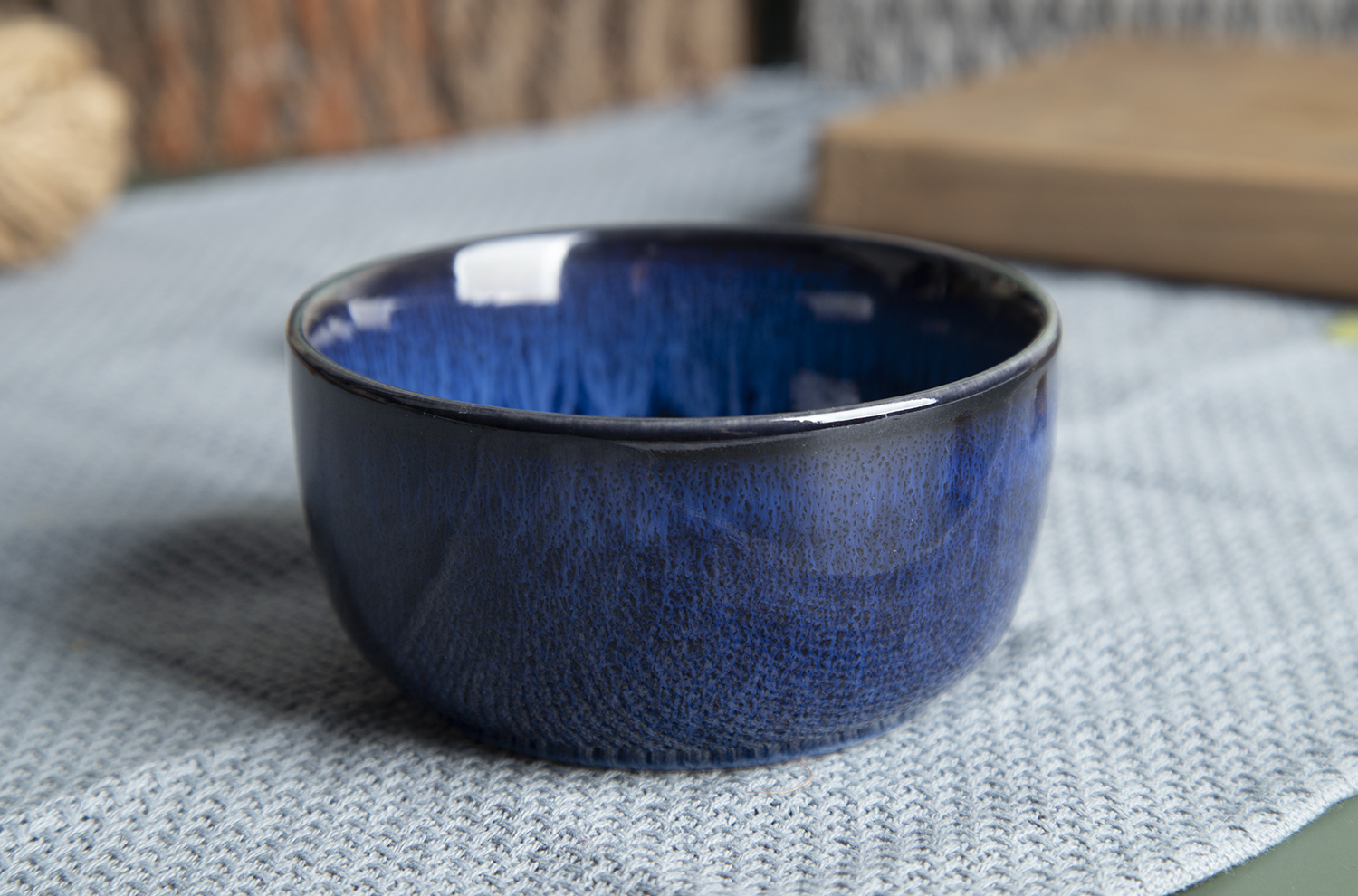 CHANGSHA HAPPY GO Deep Blue Reactive Glaze Stoneware Dinnerware Set |happygodinnerware.com