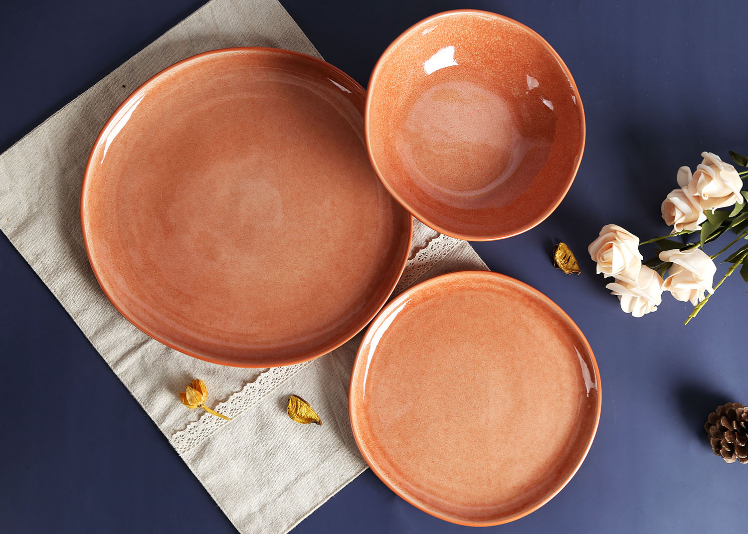 CHANGSHA HAPPY GO Warm Tone Matte Reactive Glaze Stoneware Dinnerware Set |Dopamine Series Ceramics|happygodinnerware.com