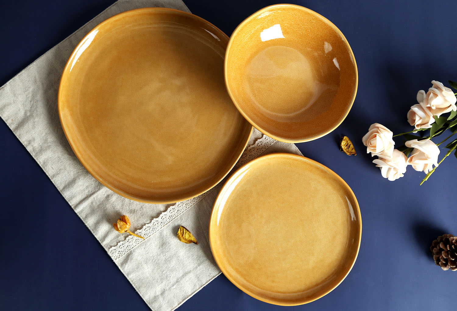CHANGSHA HAPPY GO Warm Tone Matte Reactive Glaze Stoneware Dinnerware Set |Dopamine Series Ceramics|happygodinnerware.com