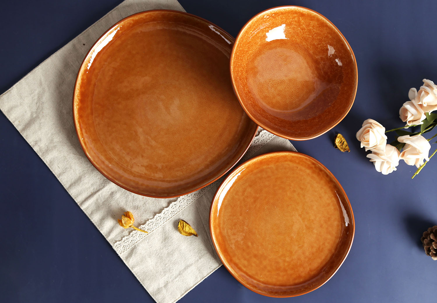 CHANGSHA HAPPY GO Warm Tone Matte Reactive Glaze Stoneware Dinnerware Set |Dopamine Series Ceramics|happygodinnerware.com