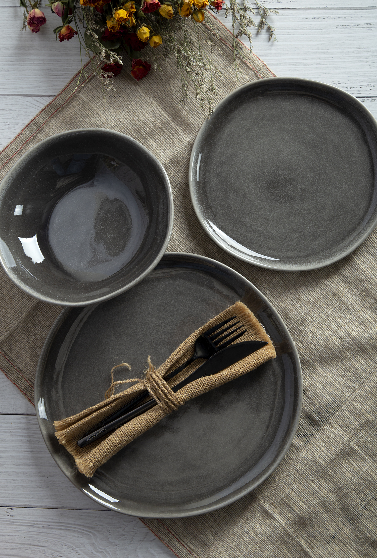 CHANGSHA HAPPY GO Earth Tone Reactive Glaze Stoneware Dinnerware Set |happygodinnerware.com