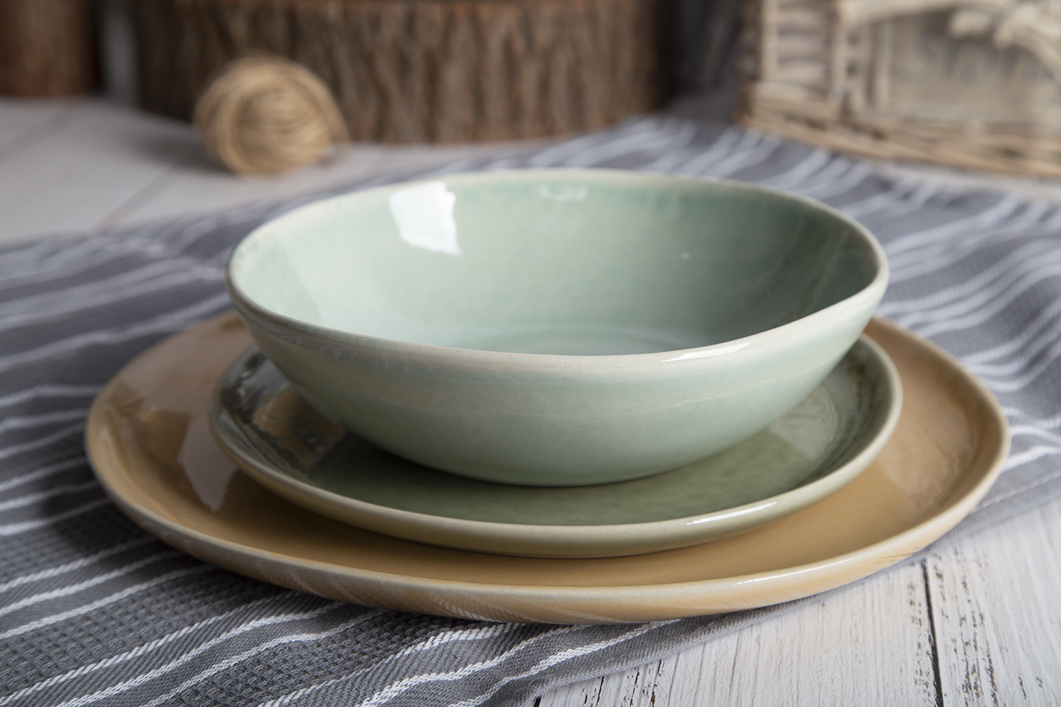 CHANGSHA HAPPY GO Earth Tone Reactive Glaze Stoneware Dinnerware Set |happygodinnerware.com
