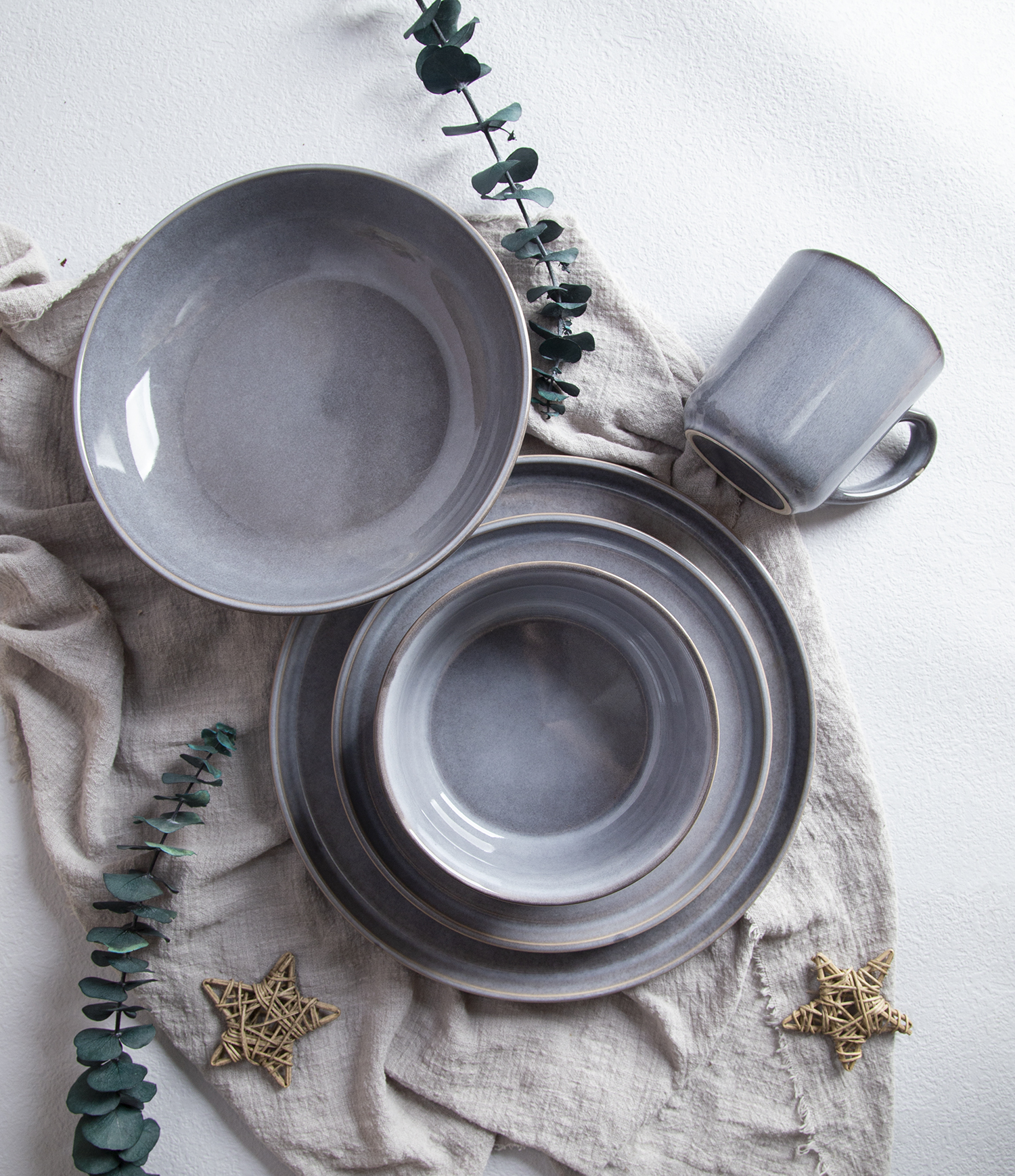 CHANGSHA HAPPY GO Embossed Stoneware with Reactive Glaze in Earthy Tones |happygodinnerware.com