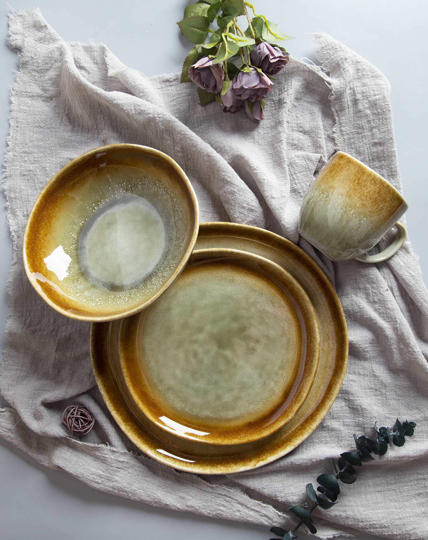 CHANGSHA HAPPY GO Four-Color Reactive Glaze Stoneware Collection |happygodinnerware.com