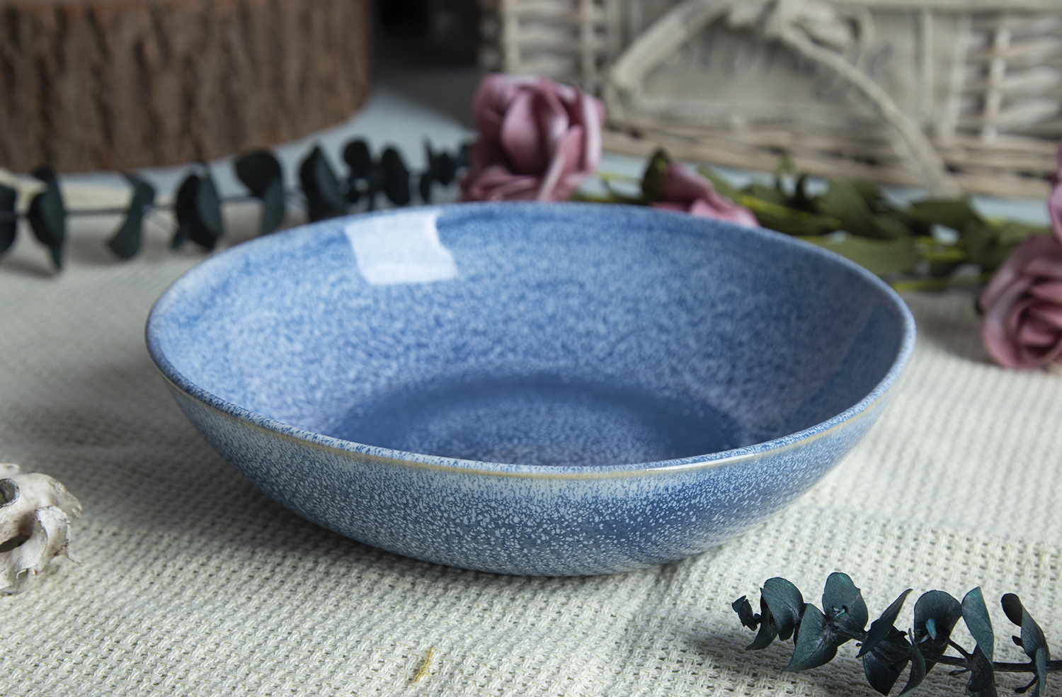 CHANGSHA HAPPY GO Mint & Earth Speckle Reactive Glaze Stoneware Set |happygodinnerware.com