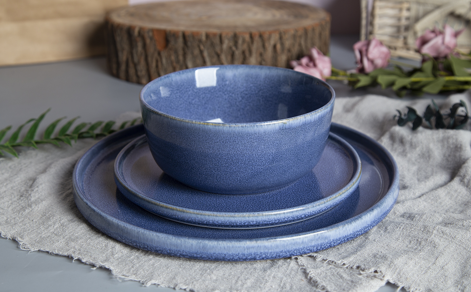 CHANGSHA HAPPY GO Pastel Speckle Reactive Stoneware |happygodinnerware.com