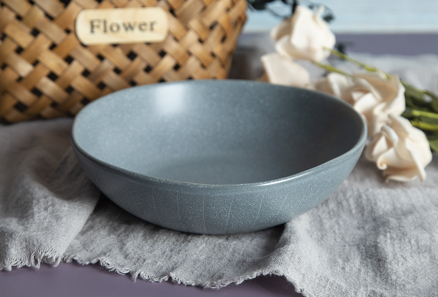 CHANGSHA HAPPY GO Embossed Stripe Reactive Stoneware Set |happygodinnerware.com