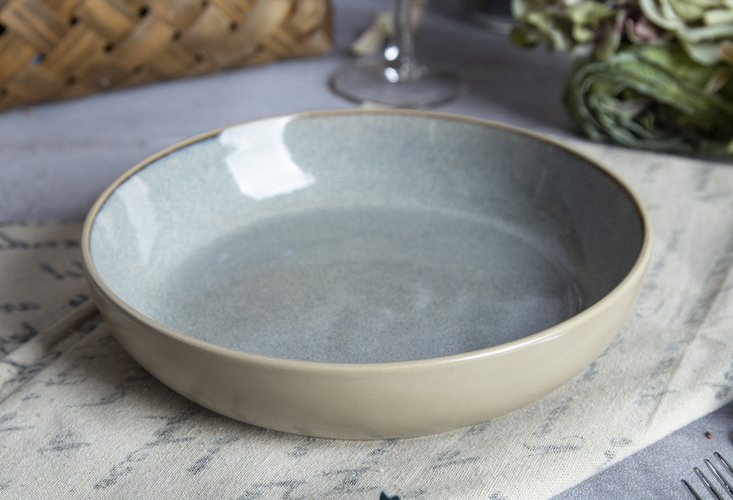 CHANGSHA HAPPY GO Stone Morandi Green & Taupe Reactive Blend |happygodinnerware.com