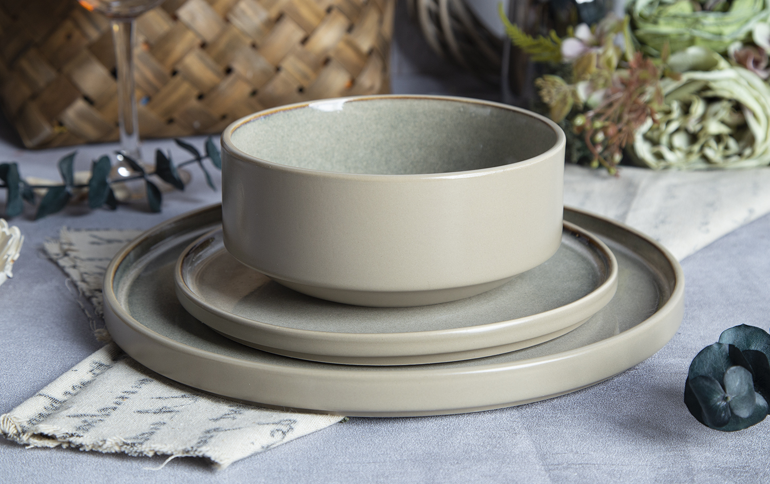 CHANGSHA HAPPY GO Sage & Sand Reactive Glaze Harmony |happygodinnerware.com