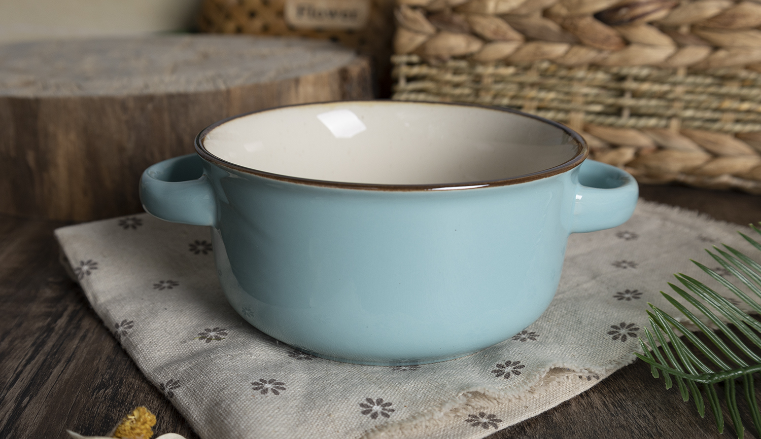 CHANGSHA HAPPY GO Vintage Style Ceramic Soup Bowls with Handles – Color Glazed Stoneware for Home & Restaurant|happygodinnerware.com