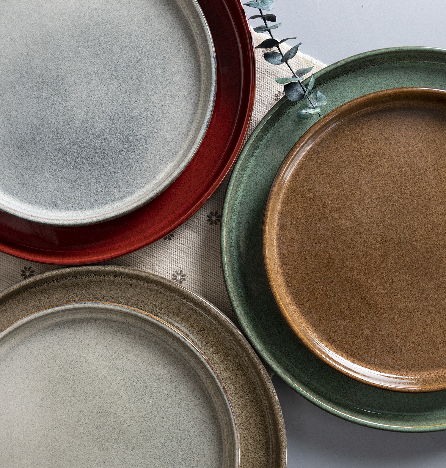 CHANGSHA HAPPY GO Rustic Reactive Glaze Stoneware Dinnerware Set – Earthy Tone Plates, Bowls & Mugs for Everyday Dining|happygodinnerware.com