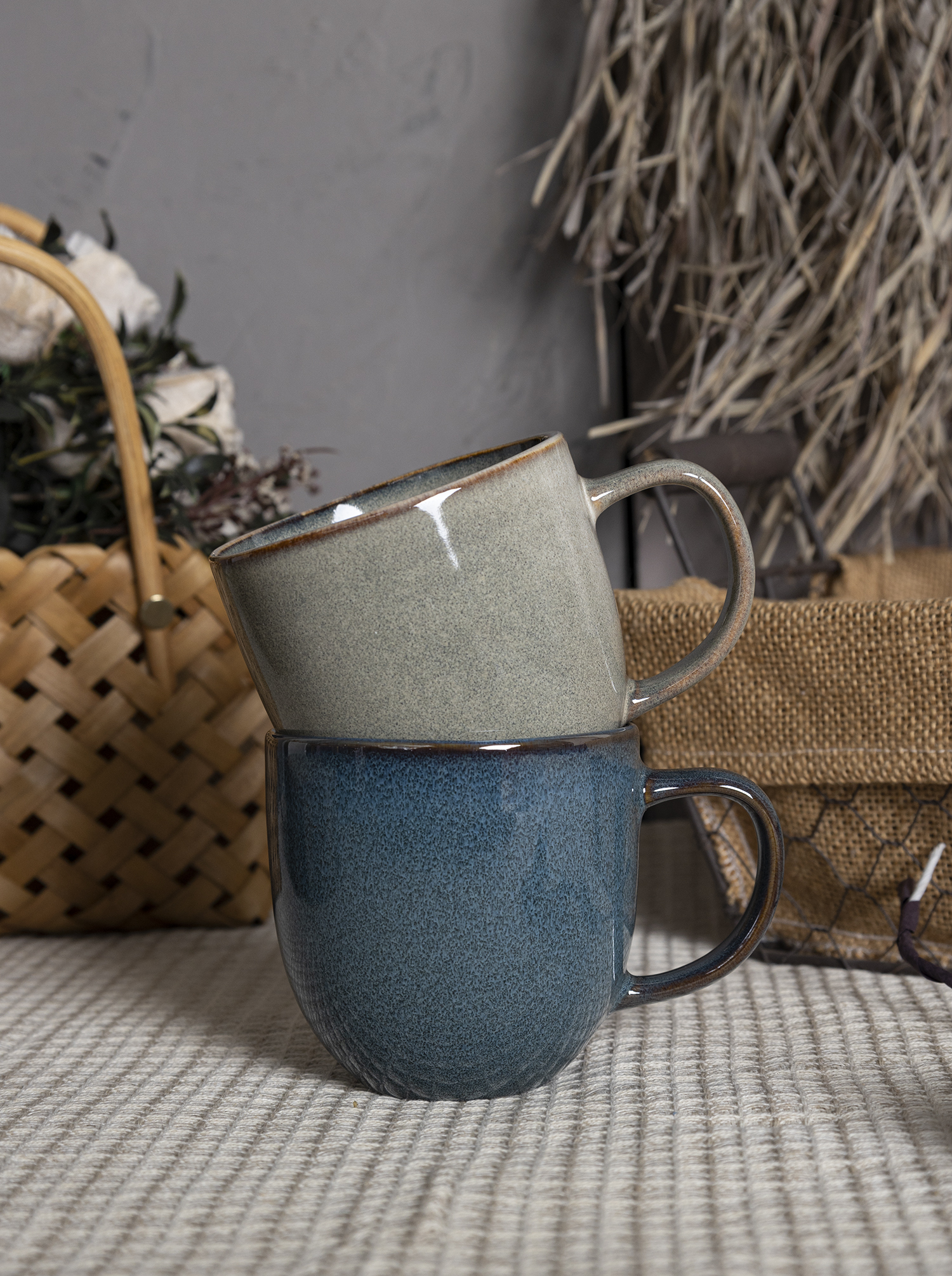 CHANGSHA HAPPY GO Reactive Glaze Stoneware Dinnerware Set – Mixed Earth Tone Plates, Bowls & Mugs with Gift Packaging|happygodinnerware.com