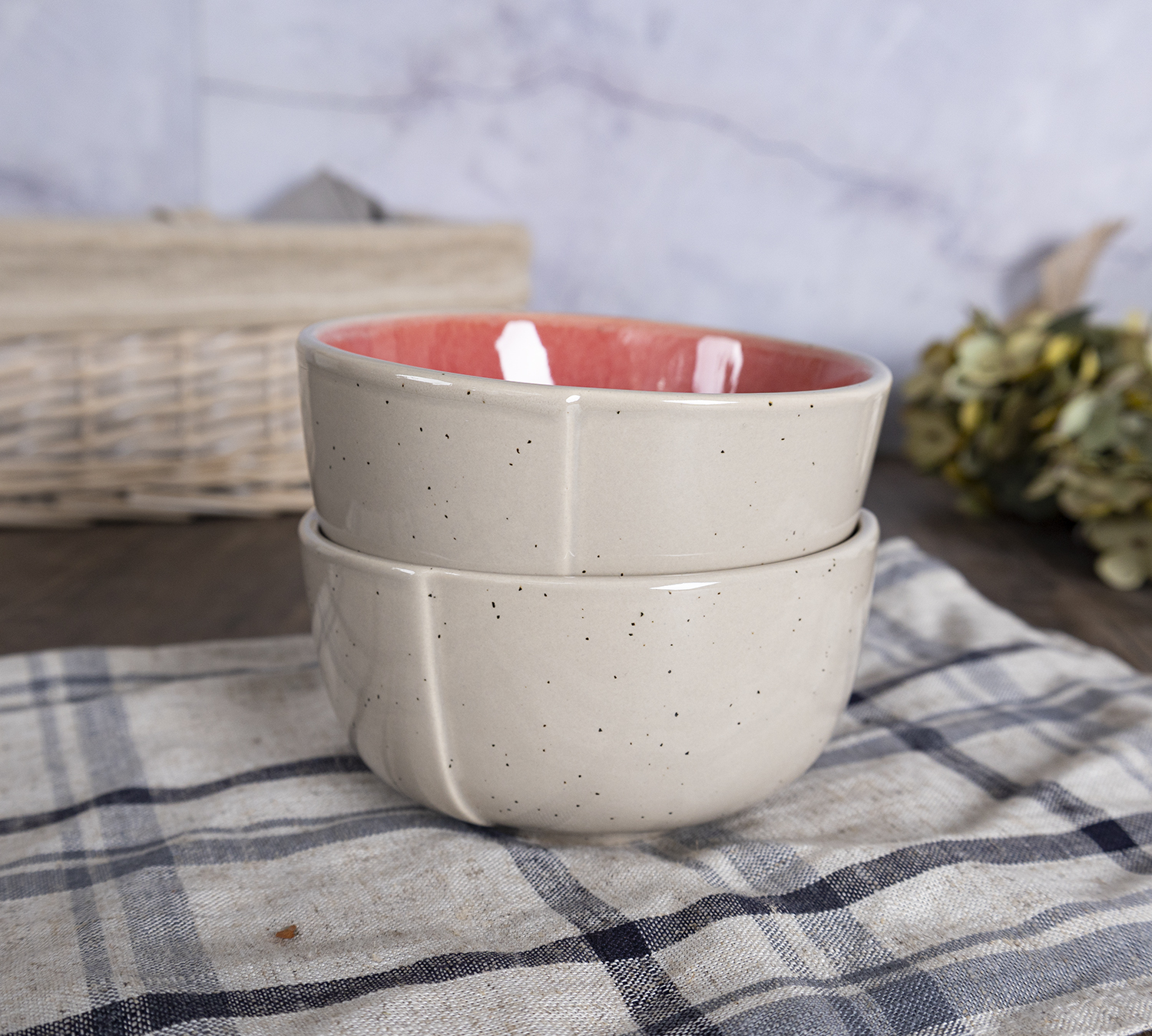 CHANGSHA HAPPY GO Speckled Stoneware Dinnerware Set – Colorful Reactive Interior Plates, Bowls & Mugs with Bamboo Lid Storage Jars|happygodinnerware.com
