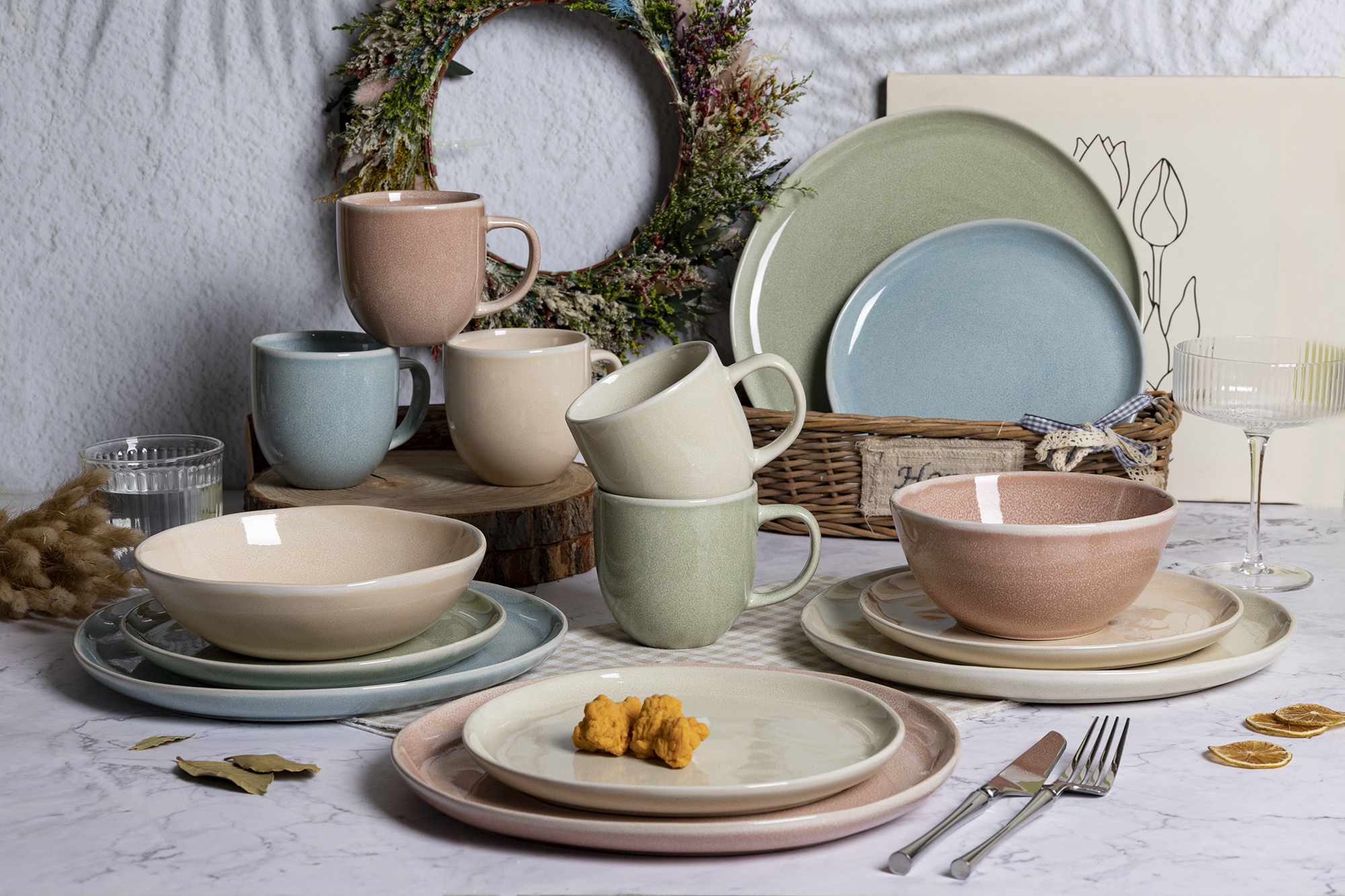 CHANGSHA HAPPY GO Matte Pastel Stoneware Dinnerware Set – Soft Glazed Plates, Bowls & Mugs for Nordic Minimalist Dining|happygodinnerware.com