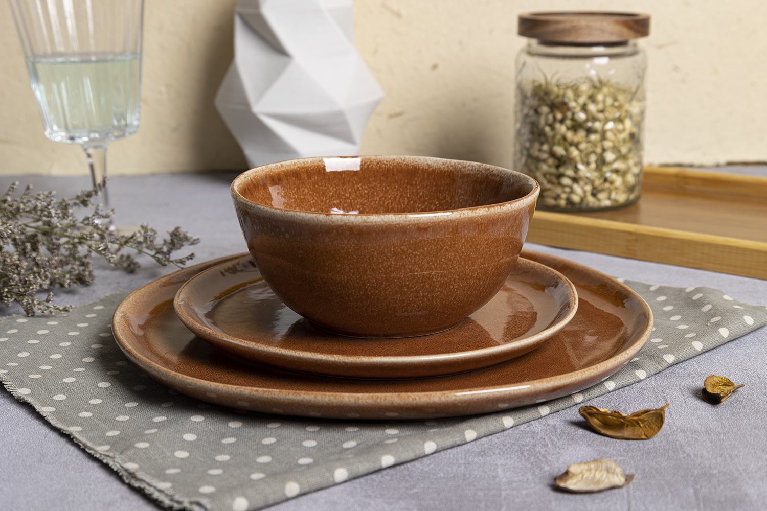 CHANGSHA HAPPY GO Warm Earth Tone Stoneware Dinnerware Set – Reactive Glaze Plates, Bowls & Mugs in Autumn-Inspired Colors|happygodinnerware.com