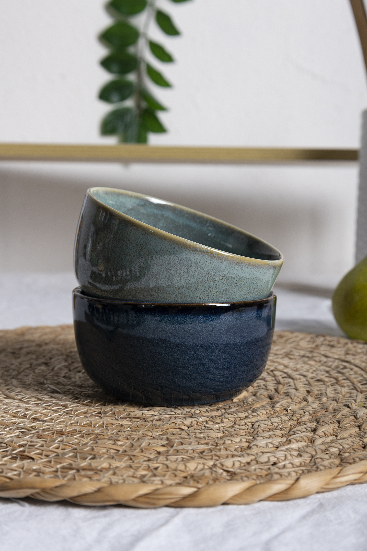 CHANGSHA HAPPY GO Two-Tone Reactive Glaze Ceramic Bowl Set for Kitchen and Dining|happygodinnerware.com